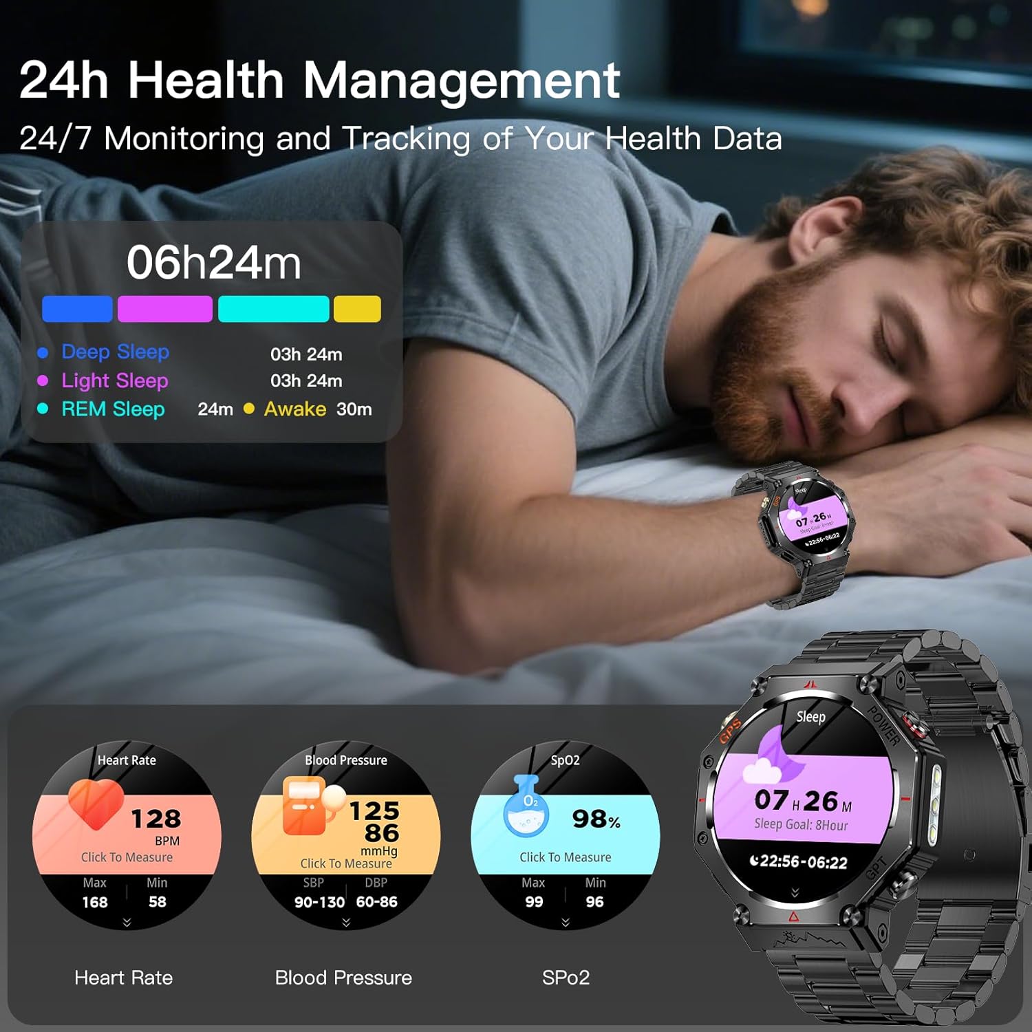 Thumbnail 6 de Smart Watch for Men with GPS, AI-GPT and 3ATM Waterproof