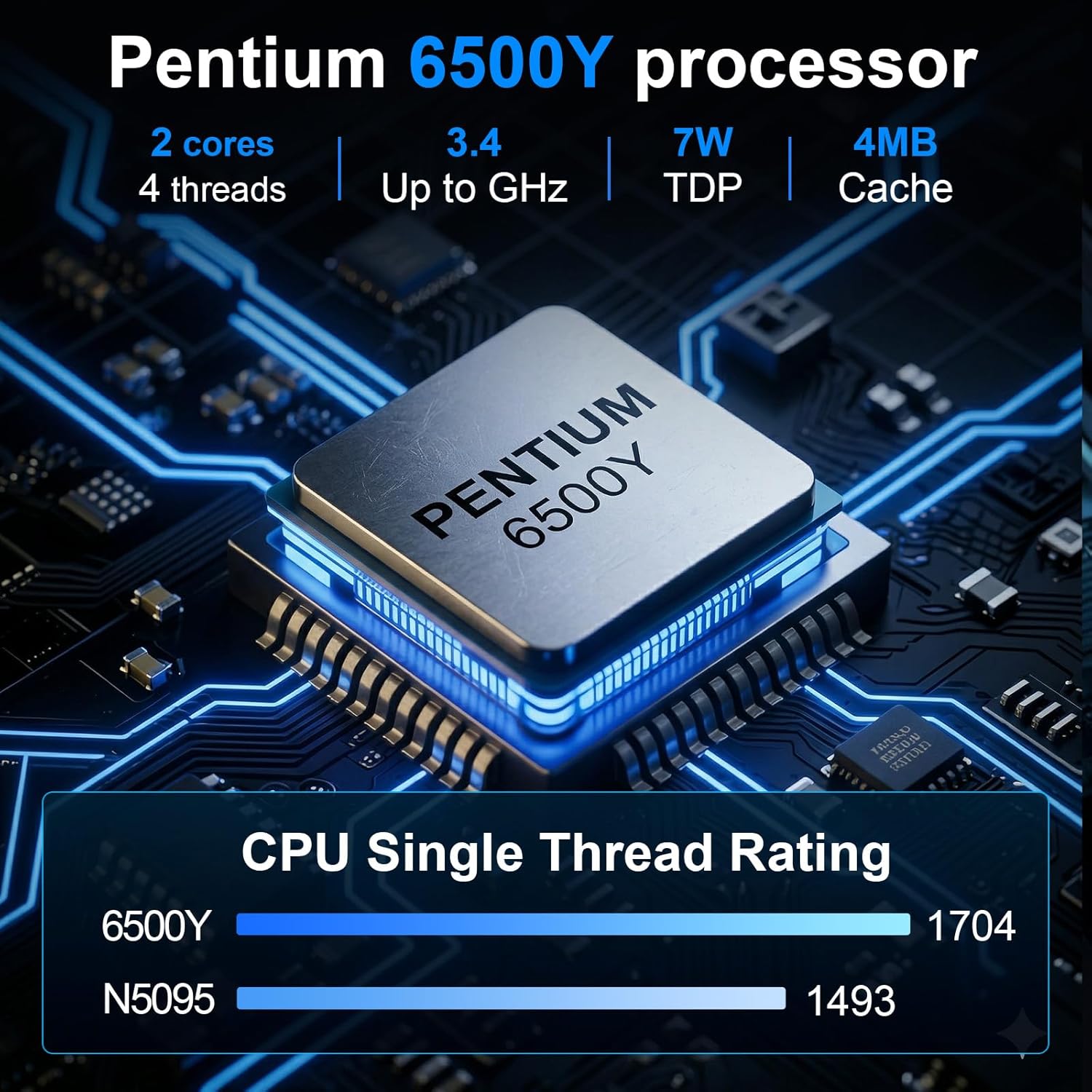 Thumbnail 2 de BLUEING 15.6 Inch FHD Laptop with Pentium Gold 6500Y – 8GB RAM, 256GB SSD