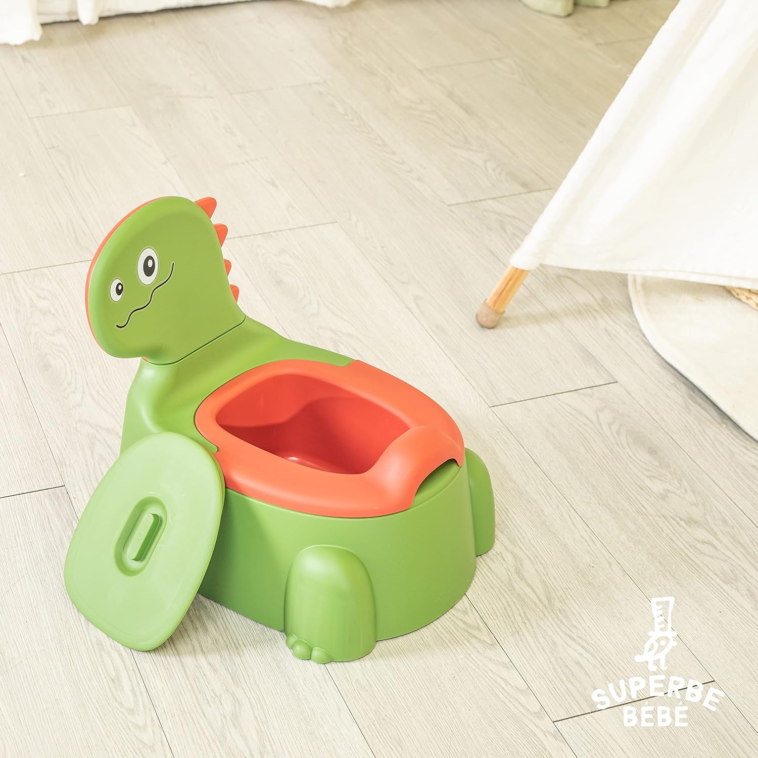 Detalle de Pot Bébé Toilette d’apprentissage Dino — portable, anti-éclaboussures et anti-odeur