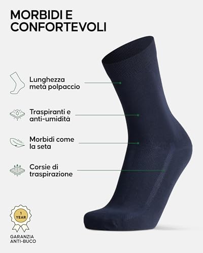 Thumbnail 1 de DANISH ENDURANCE Calzini uomo in viscosa di bambù, blu scuro, 39-42