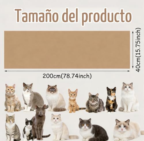 Thumbnail 1 de Xynovate Alfombra Rascador para Gatos – Tapete Autoadhesivo 200 x 40 cm