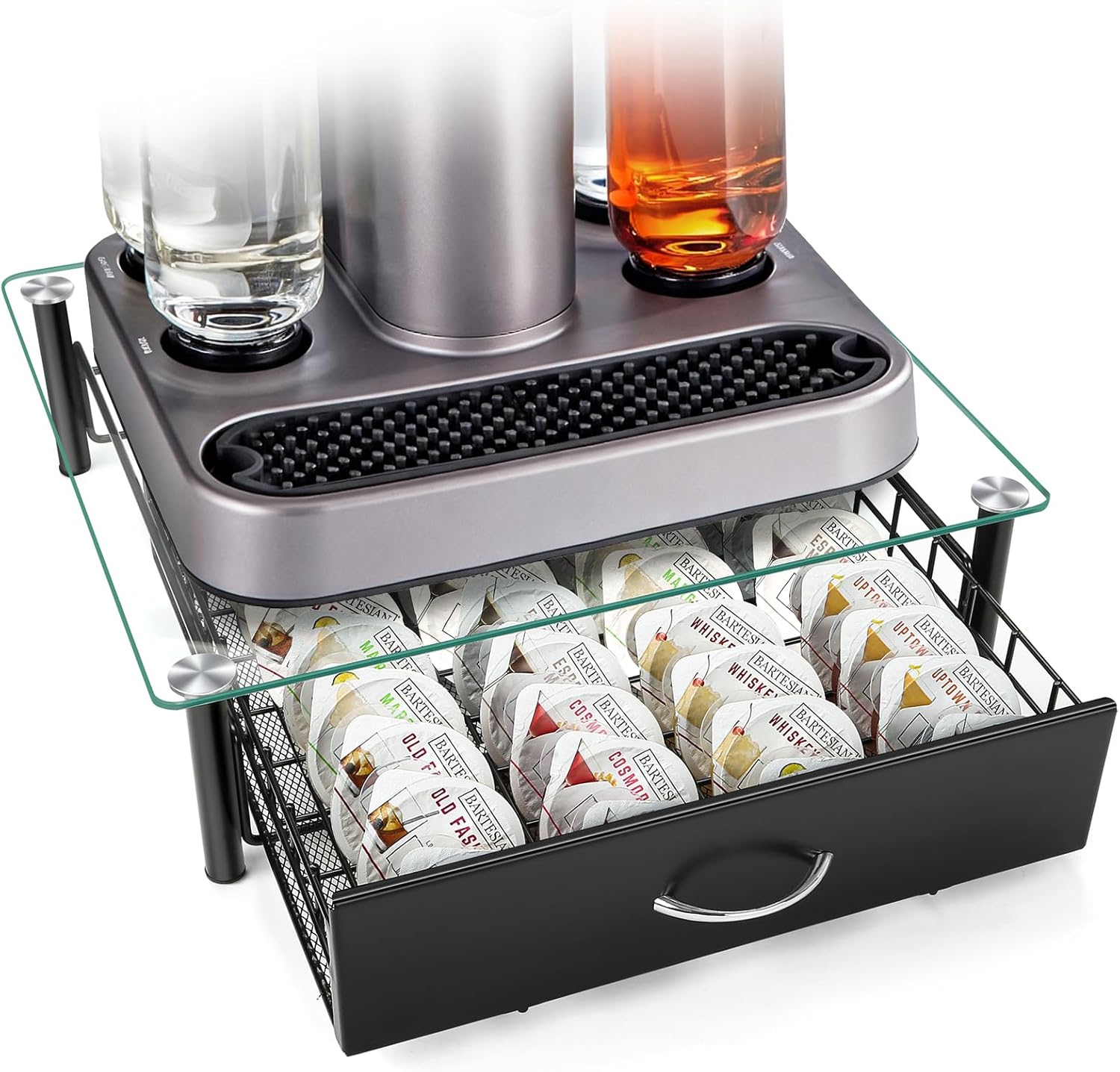 Detalle de Cocktail Beverage Storage Drawer for Bartesian Capsules and BEV by Black+Decker – 36-Capsule Organizer