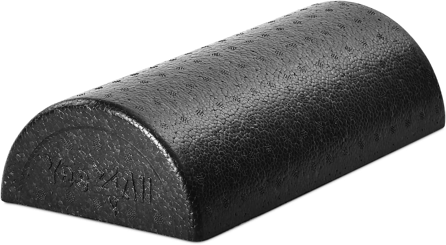 Detalle de Yes4All Basic Half-Round EPP Foam Roller, Black, 30.5 cm