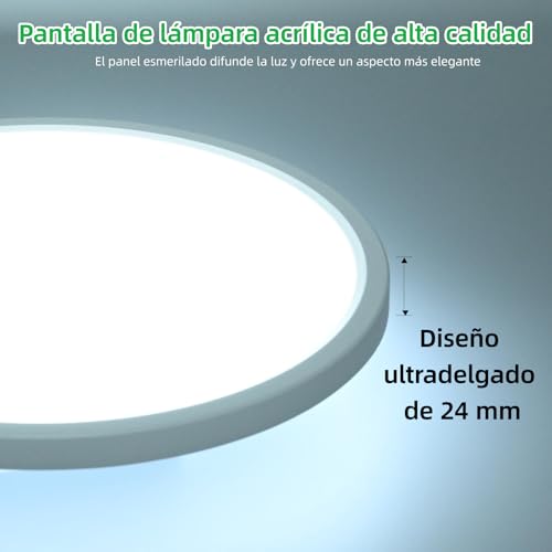 Thumbnail 4 de Carehabi LED Lámpara Techo Regulable: perfil ultra fino, 3000–6500 K y mando a distancia (IP54, 24 W, 2160 lm)