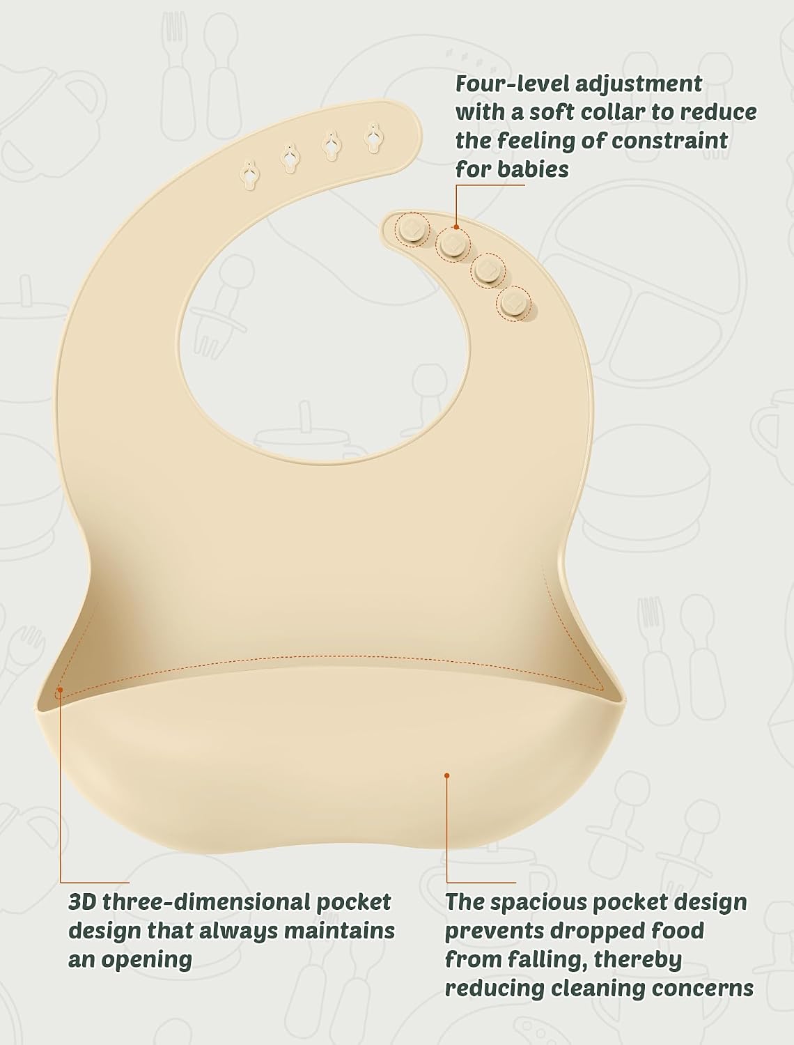 Detalle 2 de JELLDJK SBFS-4 Silicone Baby Feeding Set, 9 Pieces with Suction Plate