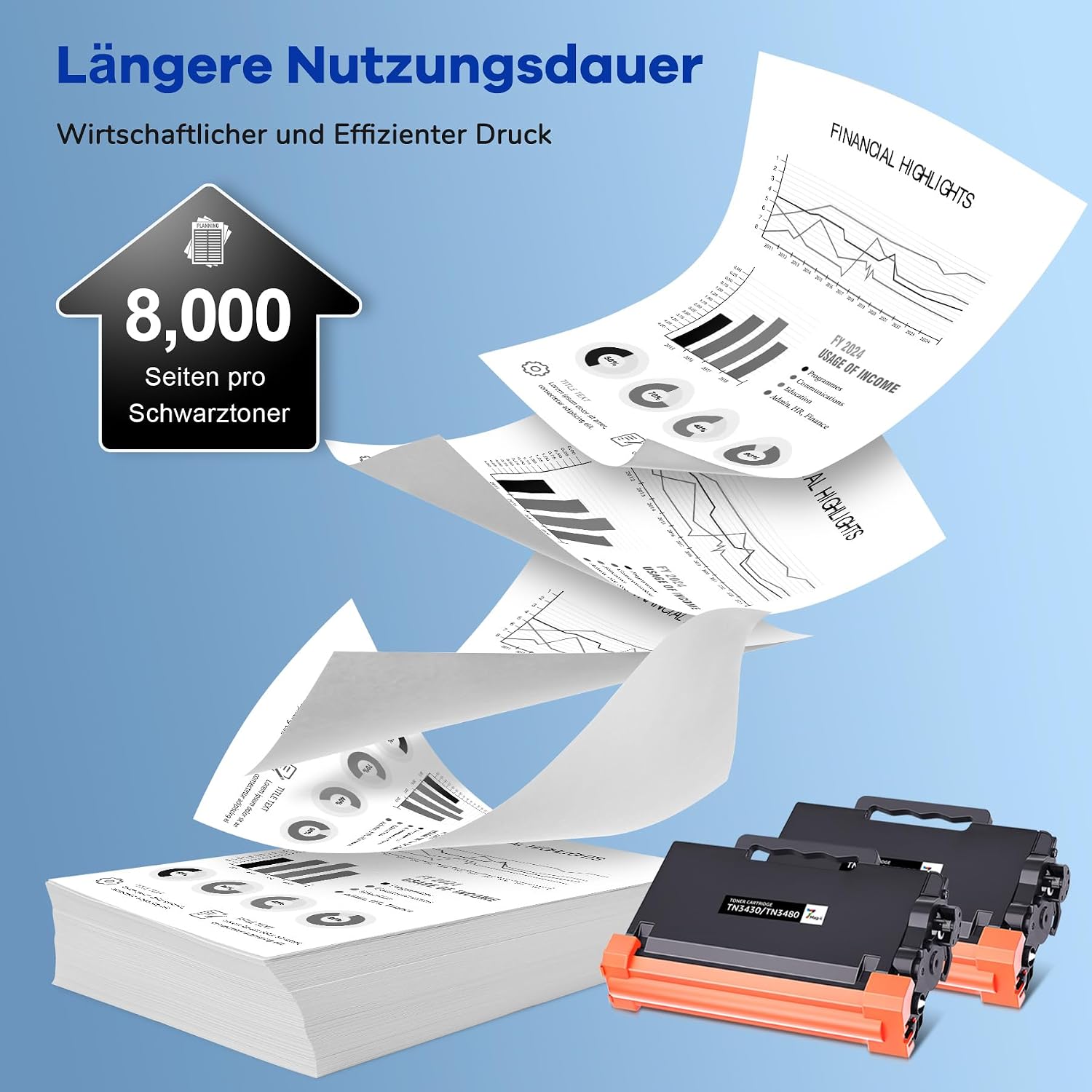 Detalle 1 de TN3480 TN3430 kompatibler Brother Toner 8000 S