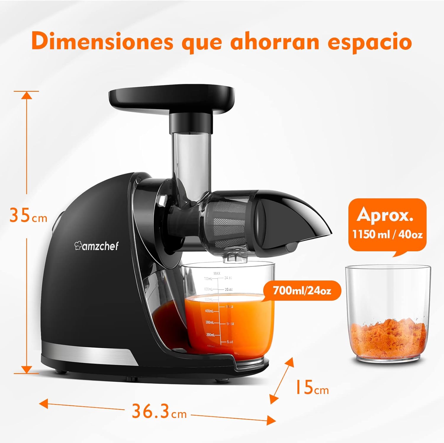 Thumbnail 8 de AMZCHEF Licuadora prensado en frío 🍏 - Extractor de zumos