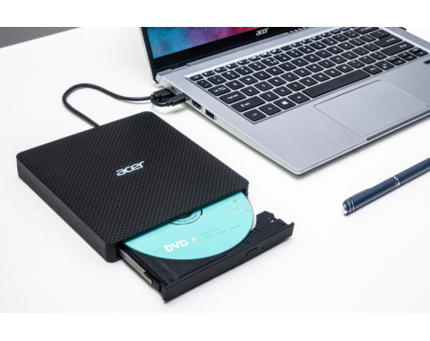 Detalle 1 de Grabadora Acer de CD/DVD portátil con USB-C