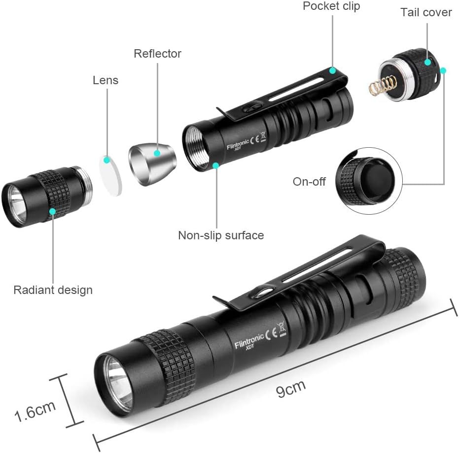 Thumbnail 6 de flintronic Mini lampe torche 200 lumens, 9 cm 🔦