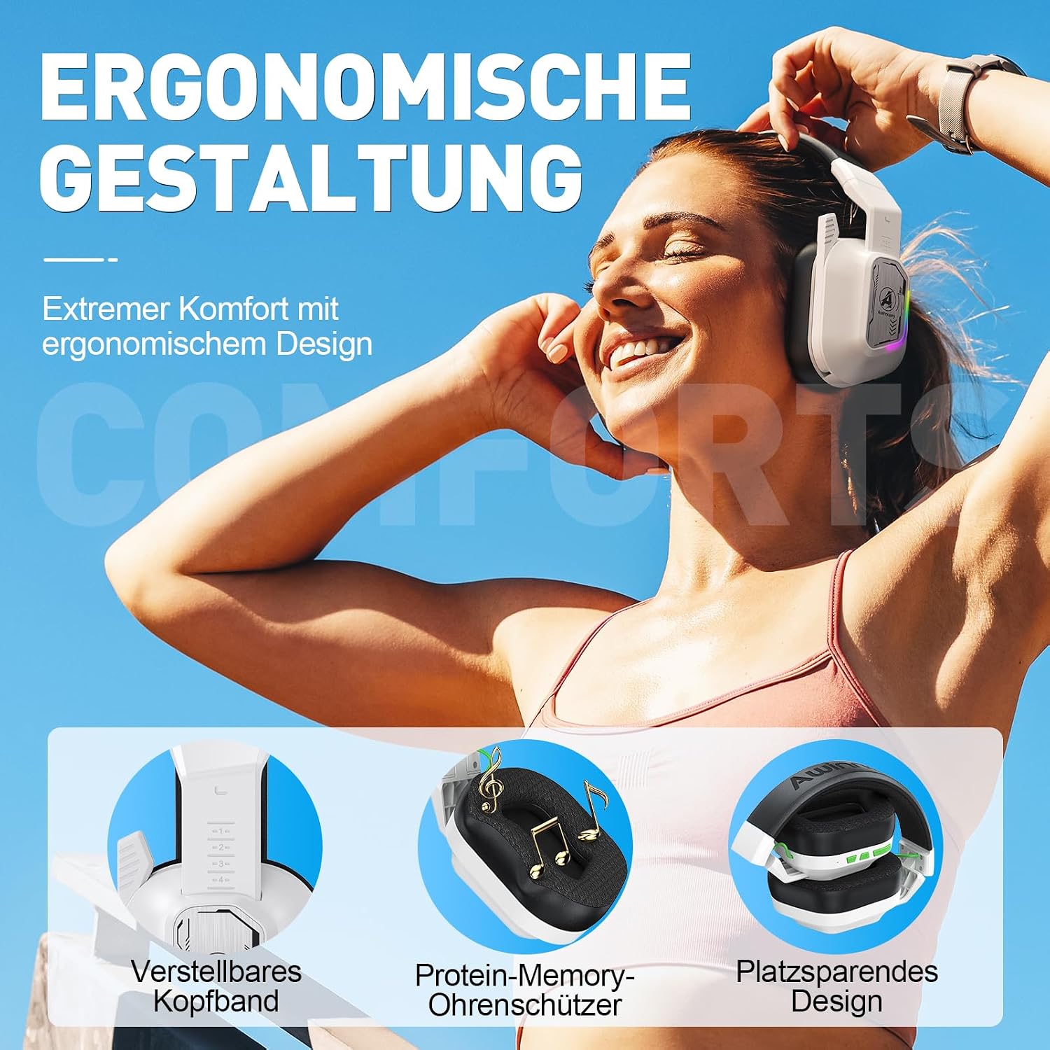 Thumbnail 3 de Awinnasey PH4 Gaming-Headset 50 mm
