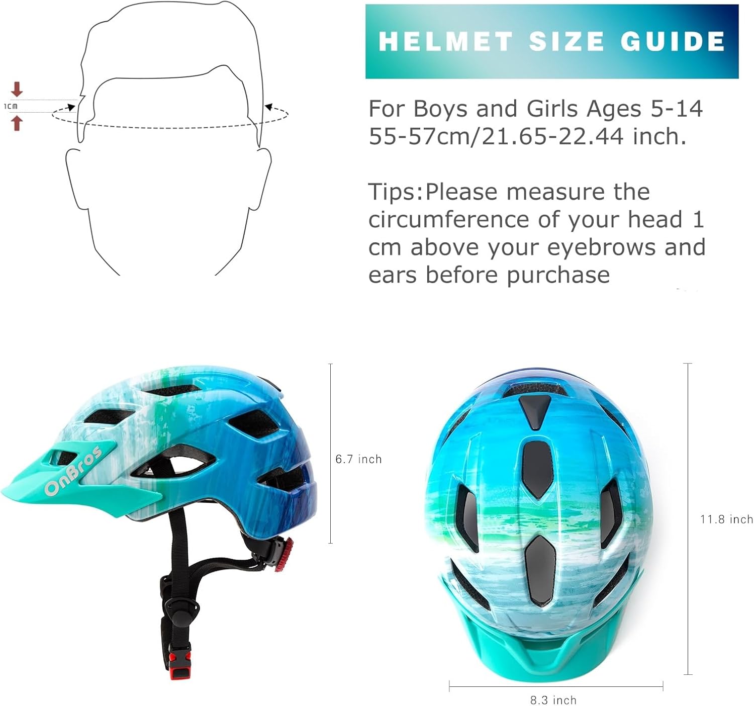 Thumbnail 1 de OnBros Fahrradhelm Kinder – Sicherer Allround-Helm mit Visier für 5–13 Jahre