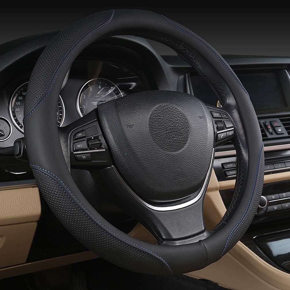 Thumbnail 6 de Pahajim Steering Wheel Covers Soft Microfiber Leather Look Wheel Sleeve (15 inch) – Black Blue Line