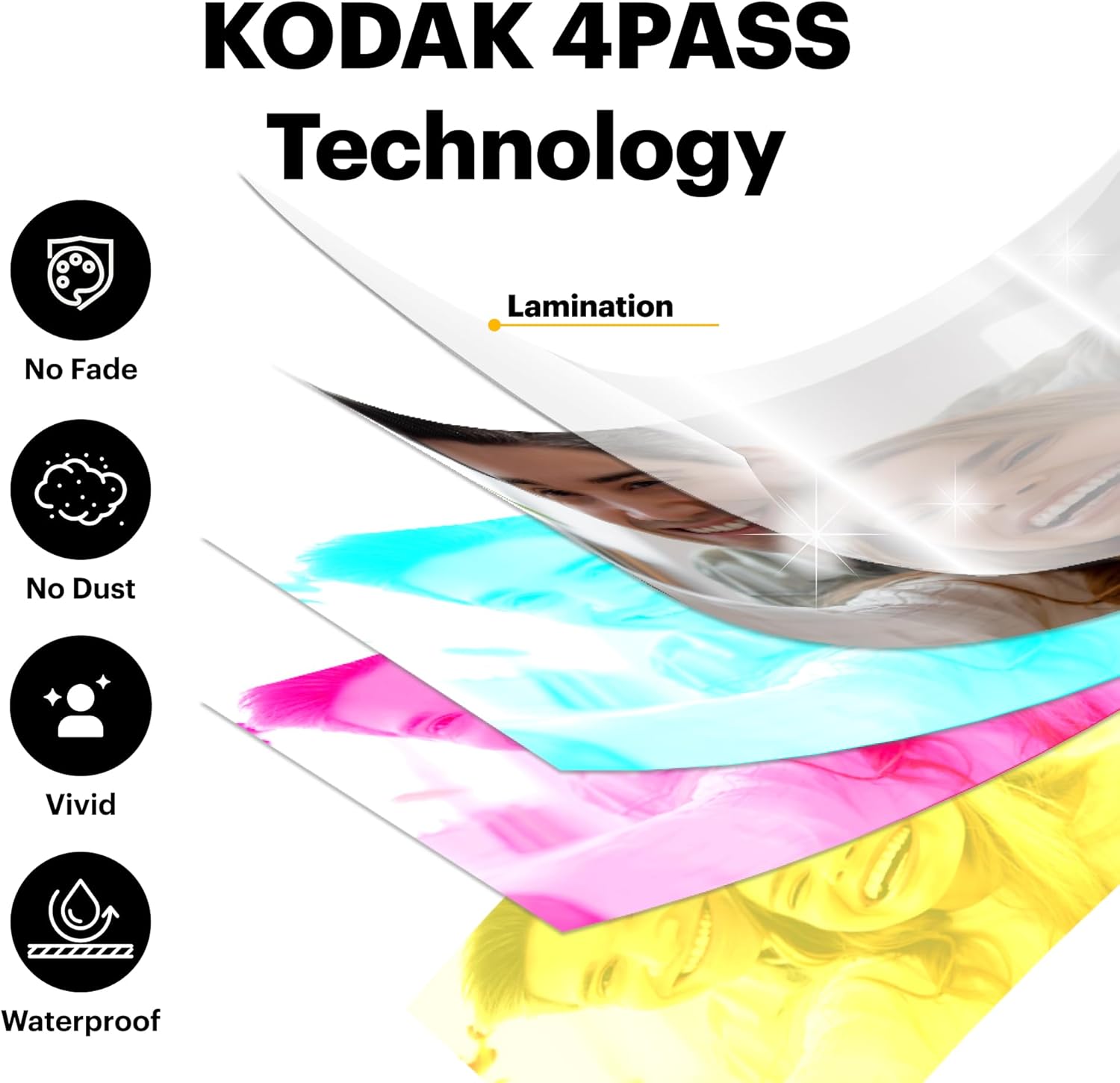 Detalle de KODAK Mini 2 Retro 4PASS Portable Photo Printer (Yellow, 2.1 x 3.4 in) – prints 4PASS photos