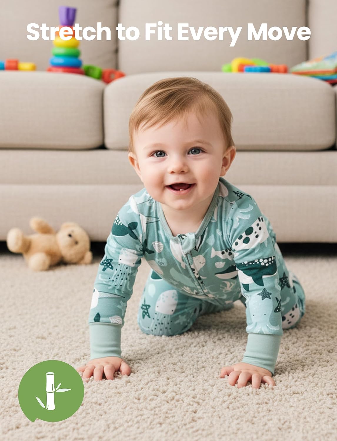 Detalle 2 de PATPAT Baby Footie Pajamas, 3-Pack