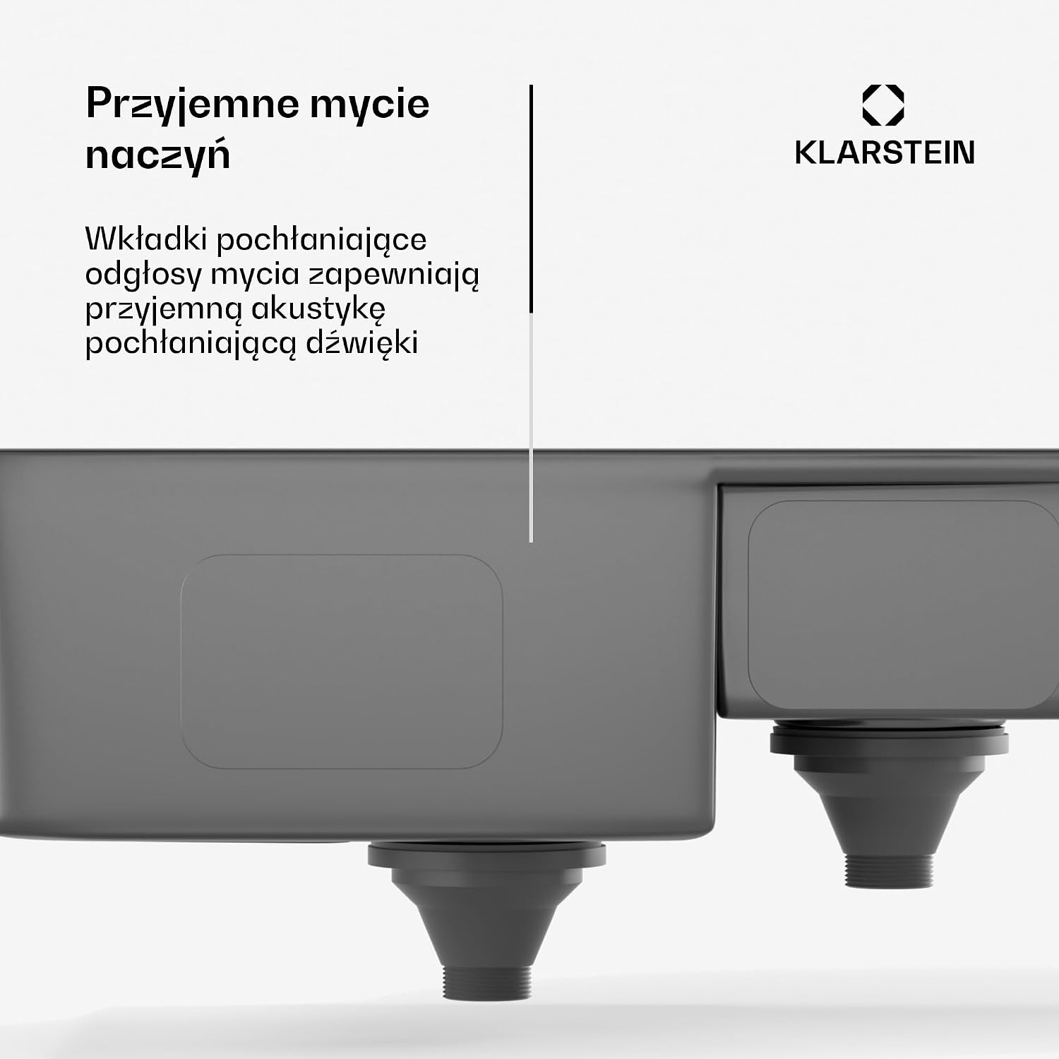 Detalle 1 de Klarstein zlewozmywak 61 × 50 cm ze stali 304, 1,5 komory i przelewem
