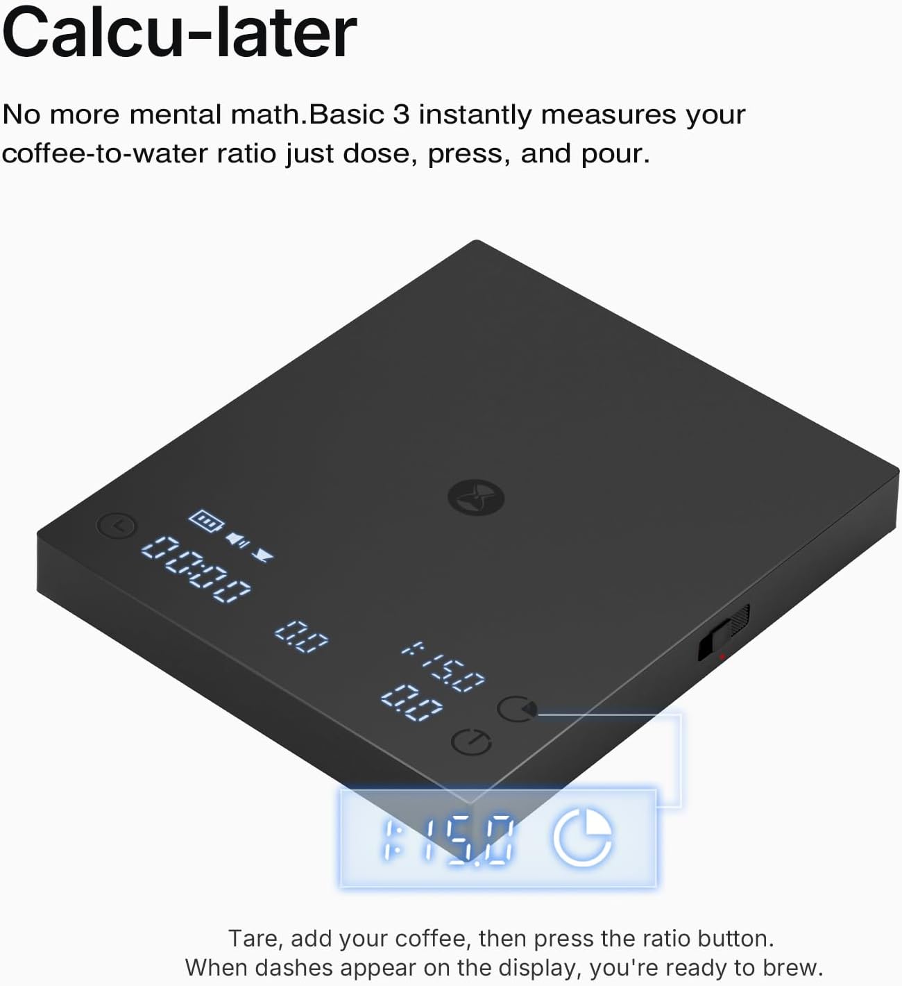 Detalle de TIMEMORE Coffee Scale Basic 3.0: Precise, Portable, and Easy to Use