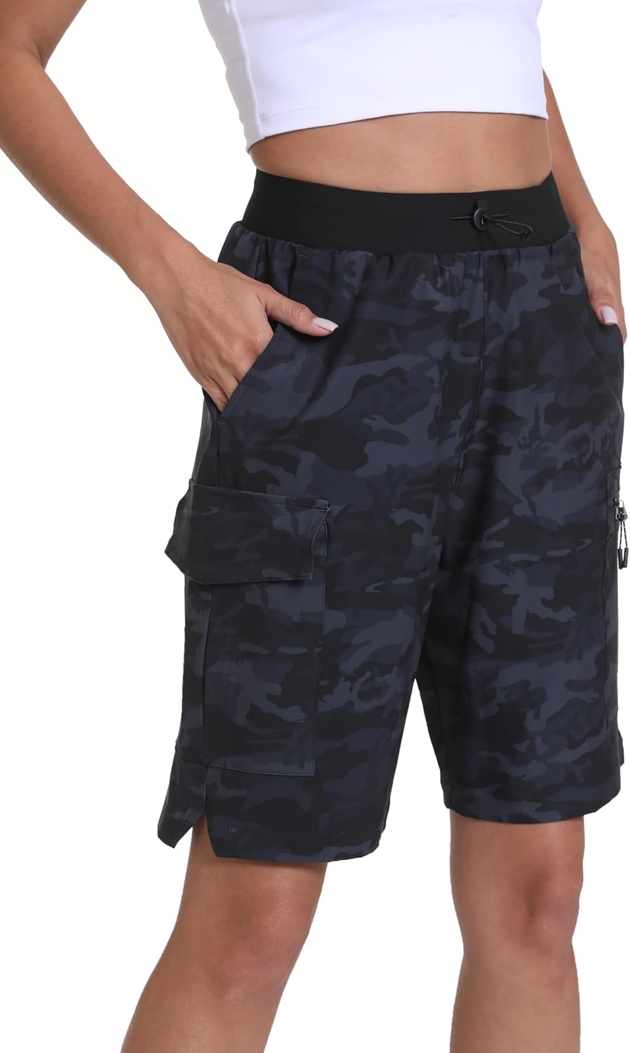 Detalle de zsenoxaxi Women's Hiking Cargo Shorts: Lightweight, Quick-Dry, and Ready for Outdoor Adventures