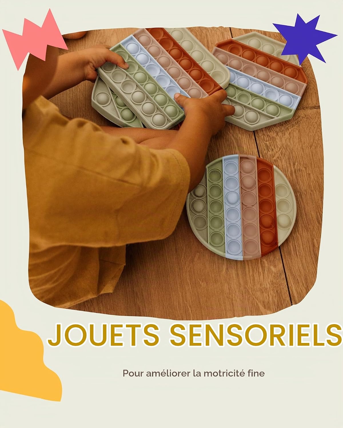 Detalle de Valino Pop-It-Pastell-Set pop-itset van siliconen in pastelkleuren, 4 vormen