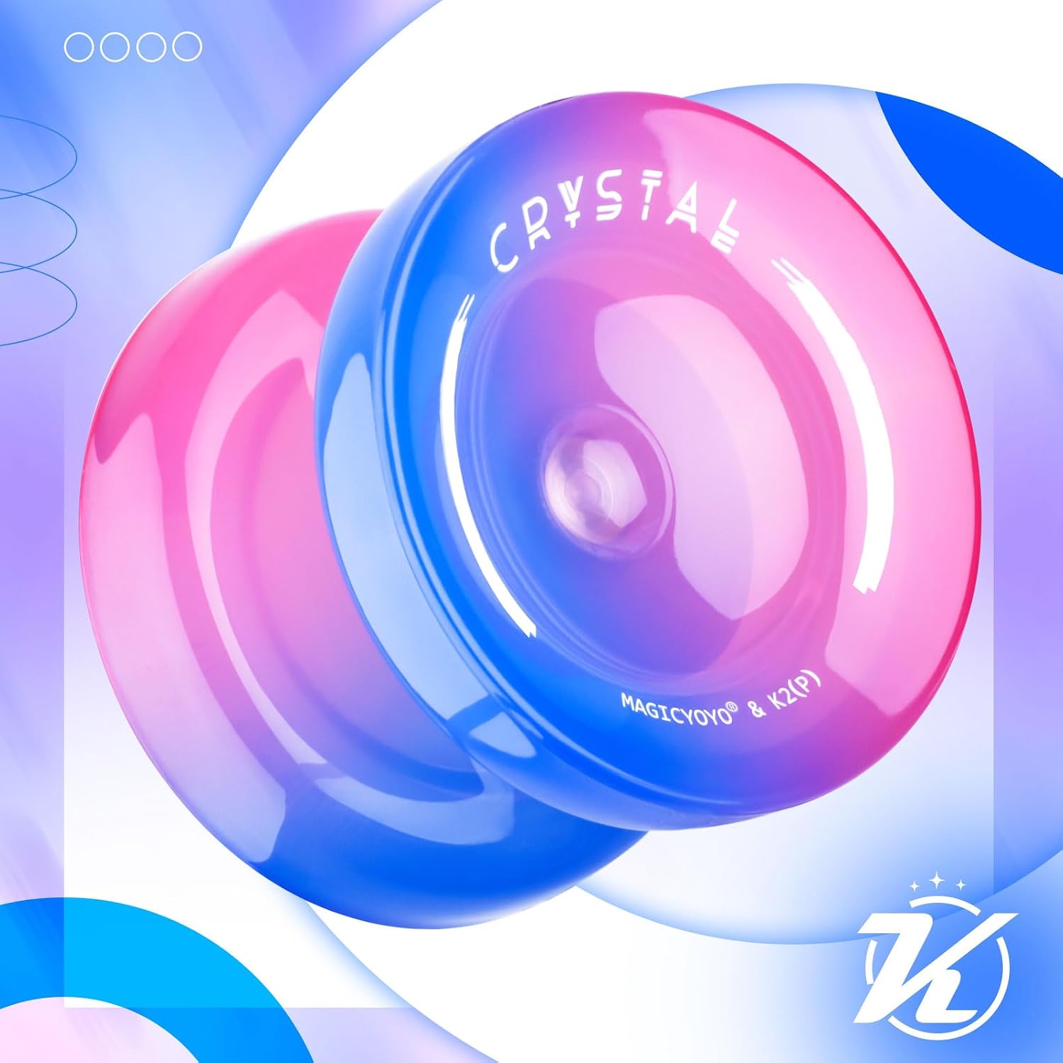 Detalle de MAGICYOYO K2 Crystal Yo-Yo, Dual-Mode Plastic Beginner Model, Blue-Pink