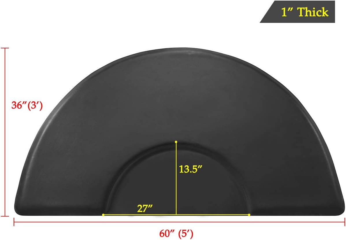 Thumbnail 1 de Antlu 1-Inch Thick Barber Cutting Chair Salon Floor Mat (5 Ft x 3 Ft Ellipse) — Anti-Fatigue, Waterproof, Easy Clean