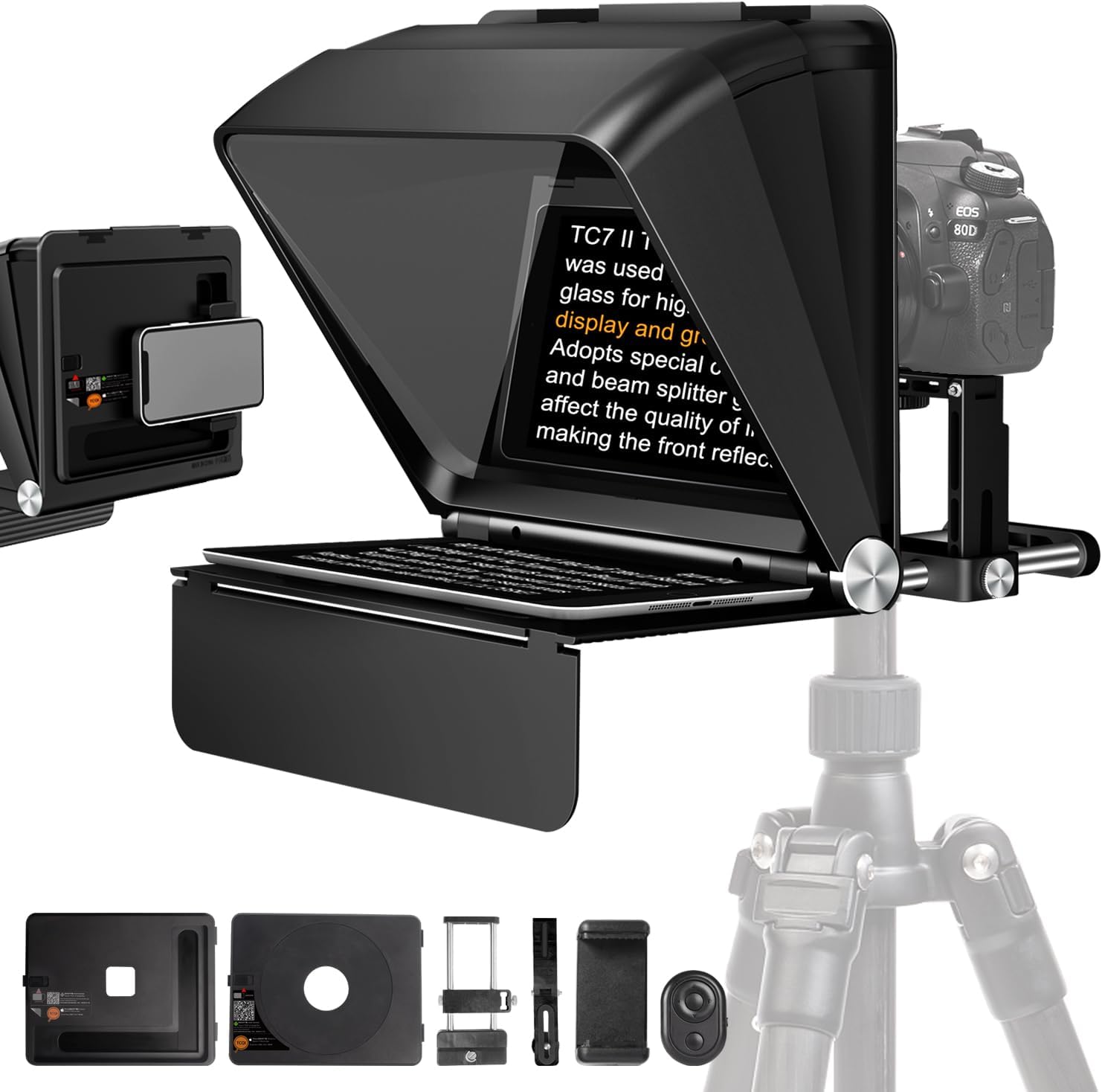 Detalle de LENSGO Teleprompter 10'' TC7II: promemoria per tablet, smartphone e DSLR/SLR