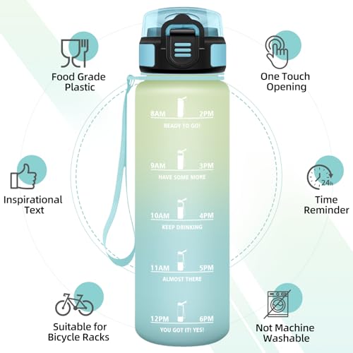 Thumbnail 2 de Baramumu Botella agua 1 L con pajita y marcador 🚰