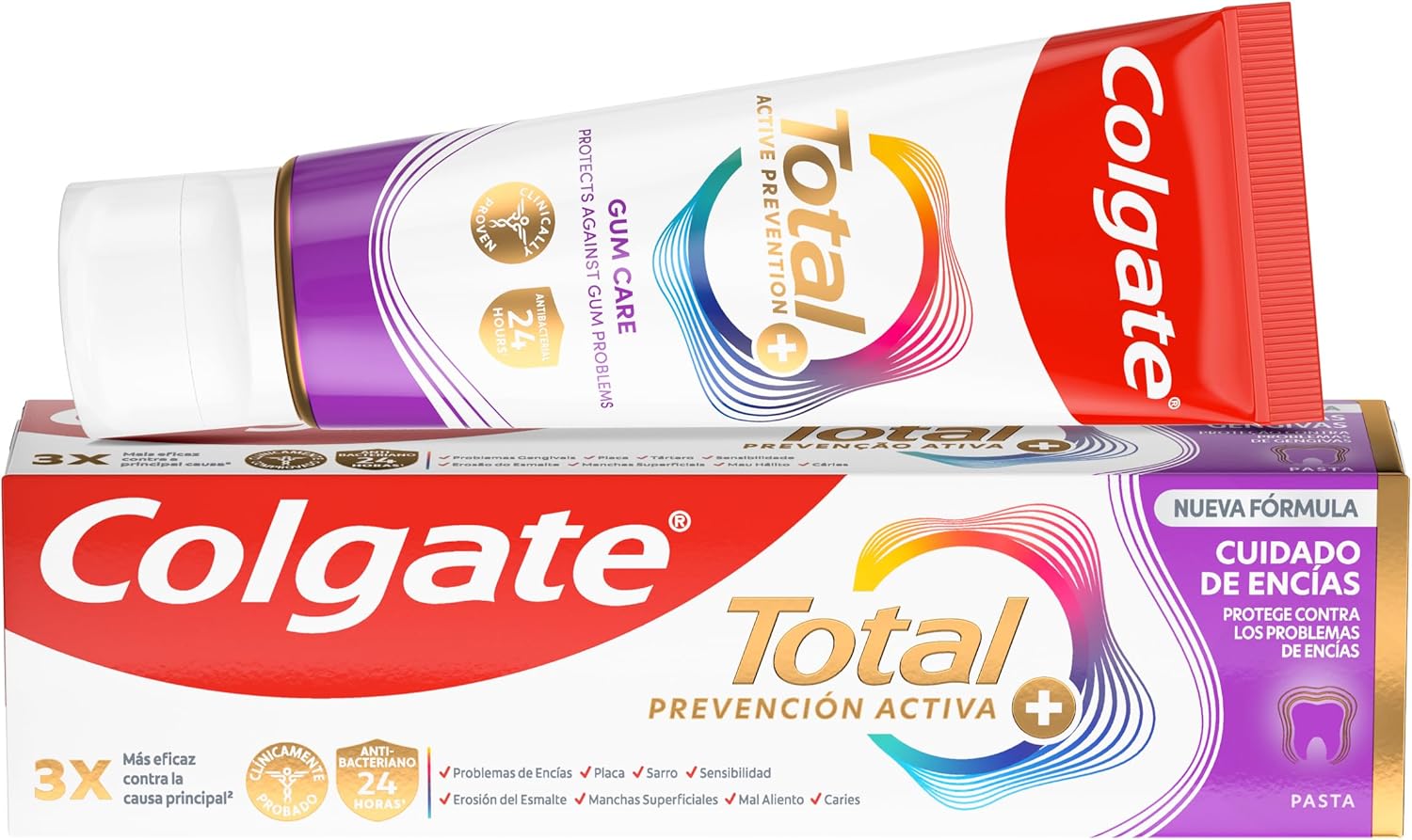 Thumbnail 1 de Colgate Total Prevención Activa 🦷 Pasta de dientes 4x75ml