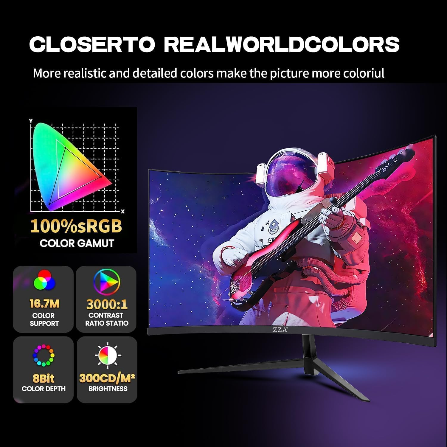 Detalle de ZZA 27 Inch Curved Monitor 280Hz