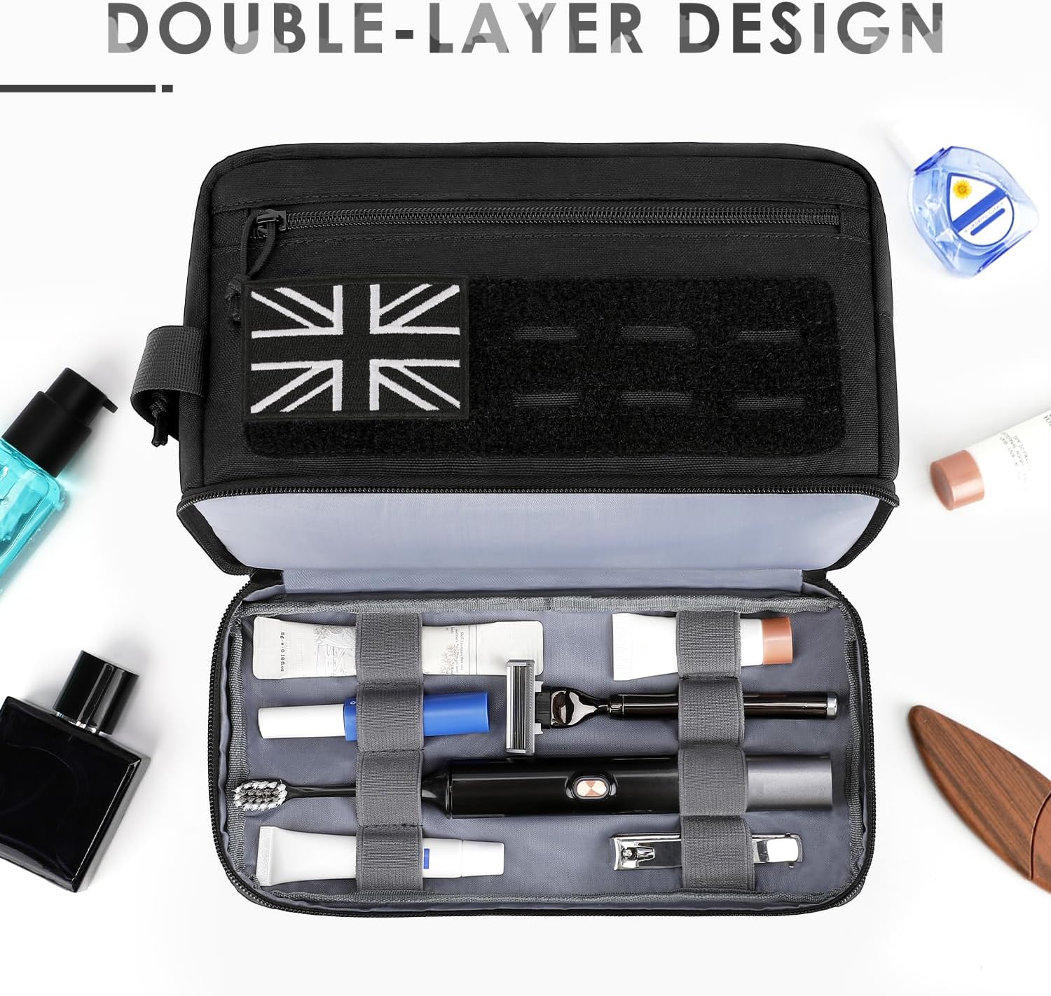Thumbnail 1 de ETRONIK Tactical Toiletry Bag for Men with Dual Compartments and MOLLE Attachments