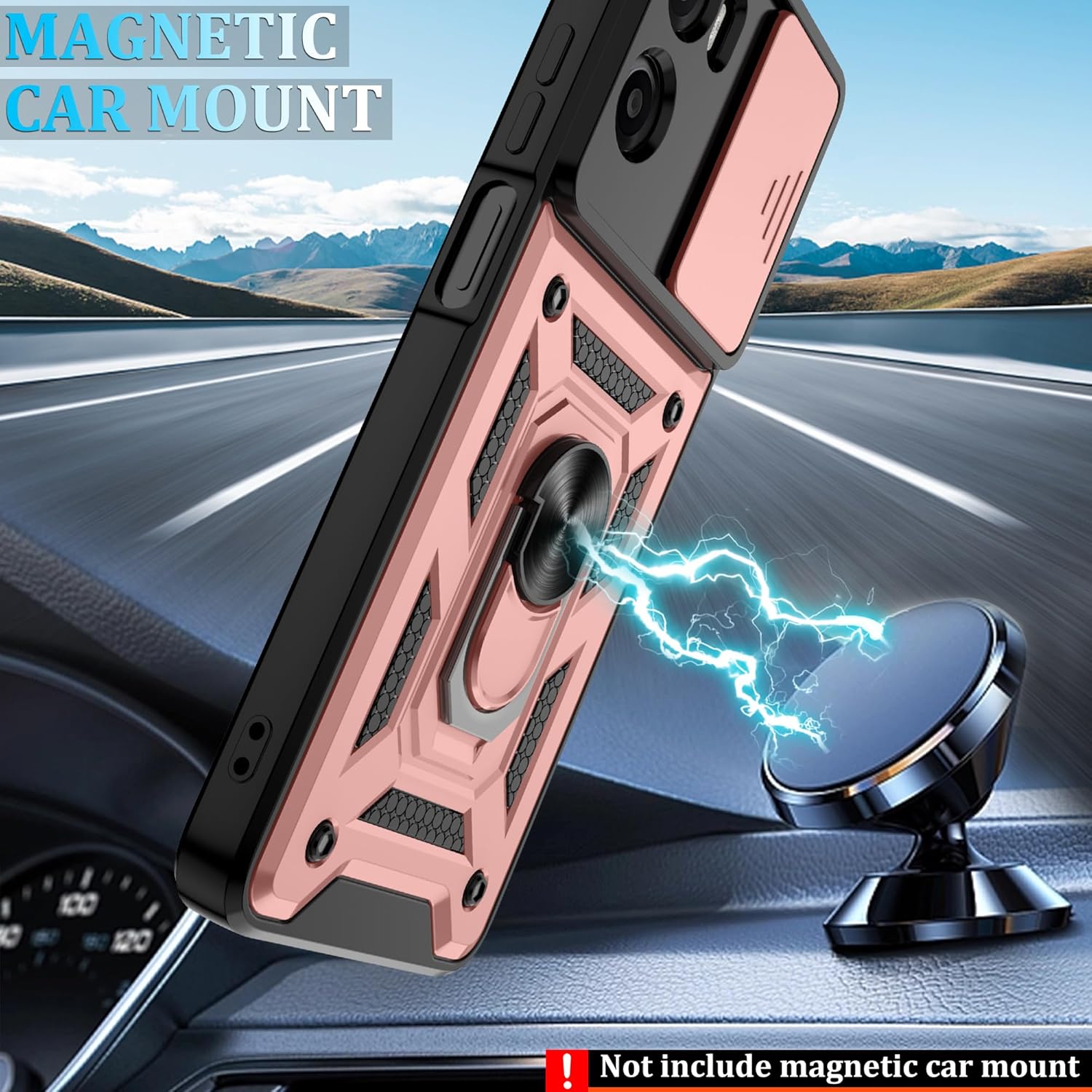 Thumbnail 3 de Jshru Military-Grade Ring Kickstand Case for Motorola E15 / G05 with Screen Protectors