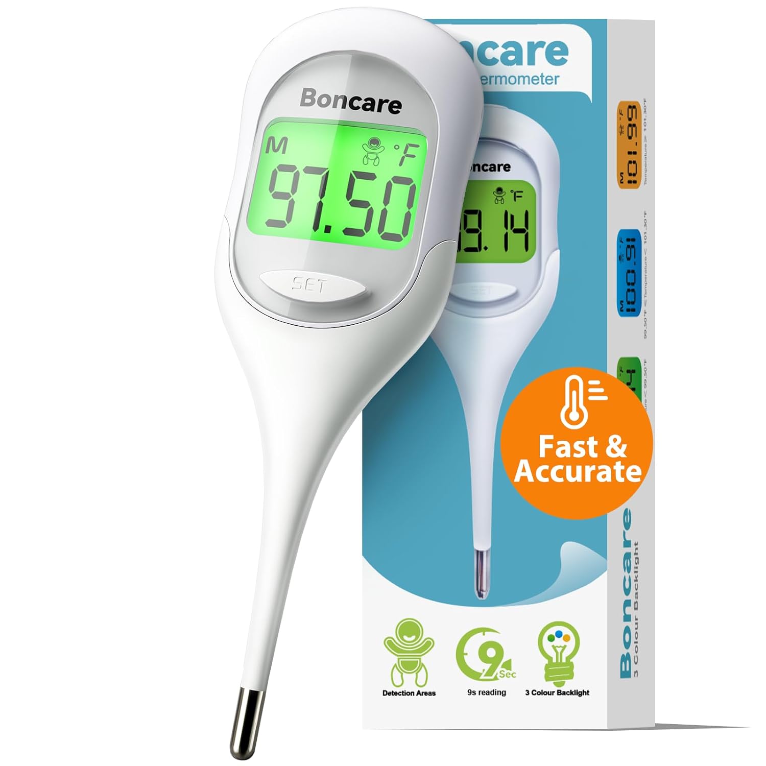 Detalle de Boncare T28 Basal Body Thermometer with Large Backlit Display