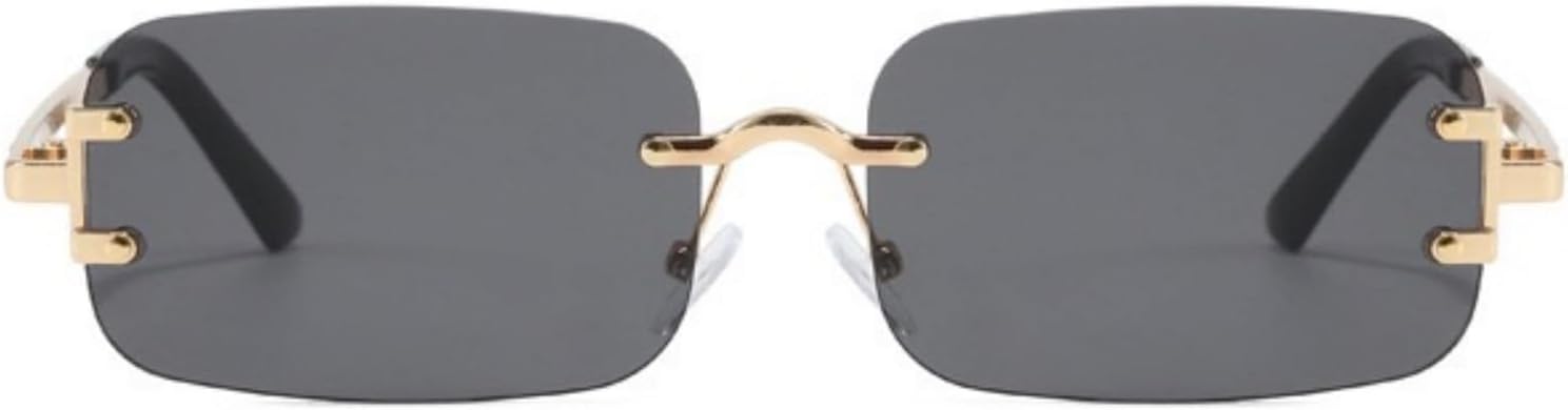 Thumbnail 1 de ASYHV Vintage rechteckige randlose Sonnenbrille mit UV-Schutz (Unisex)