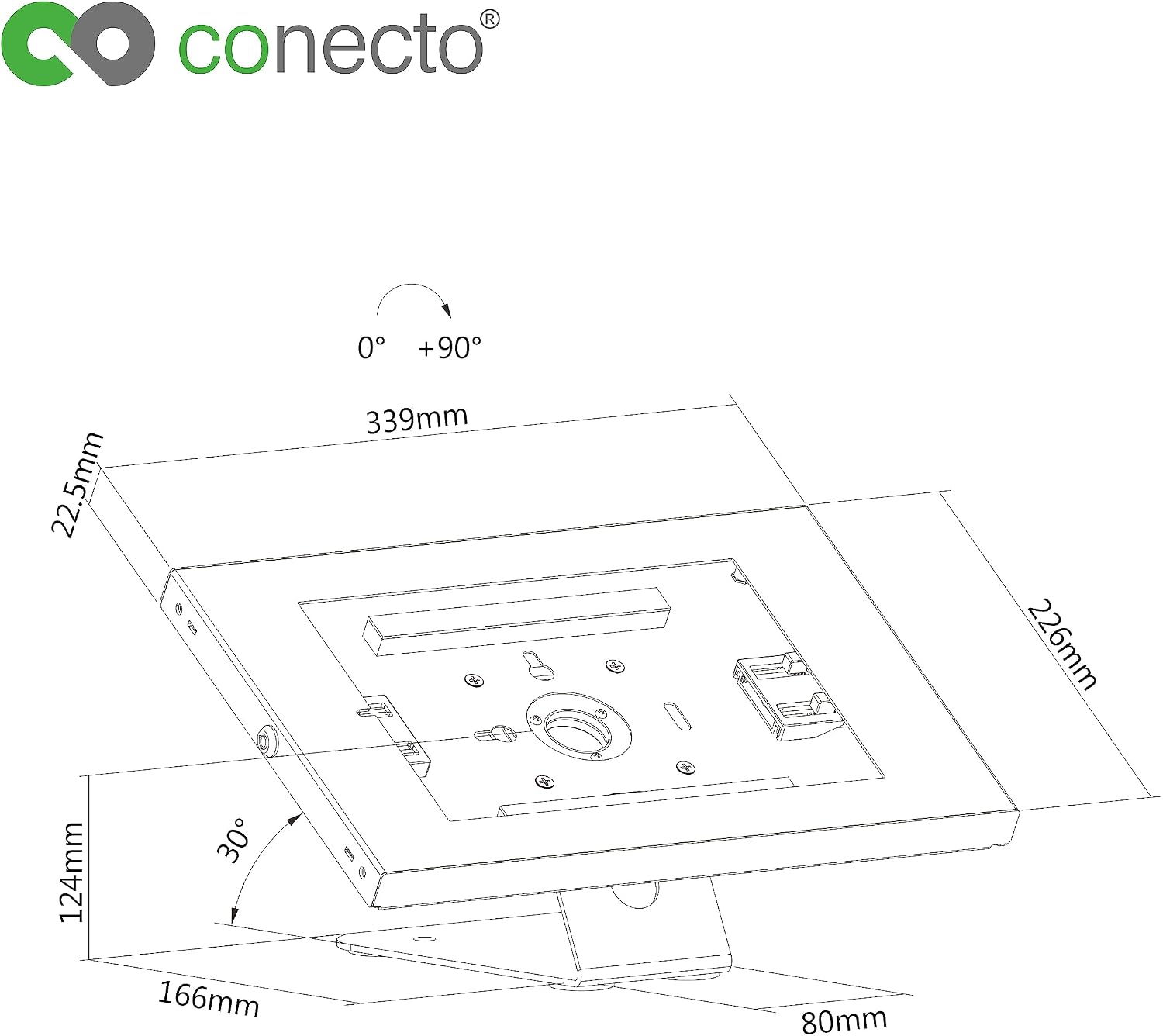 Thumbnail 5 de conecto – zamykany uchwyt na tablet z obudową stalową i VESA 75 × 75