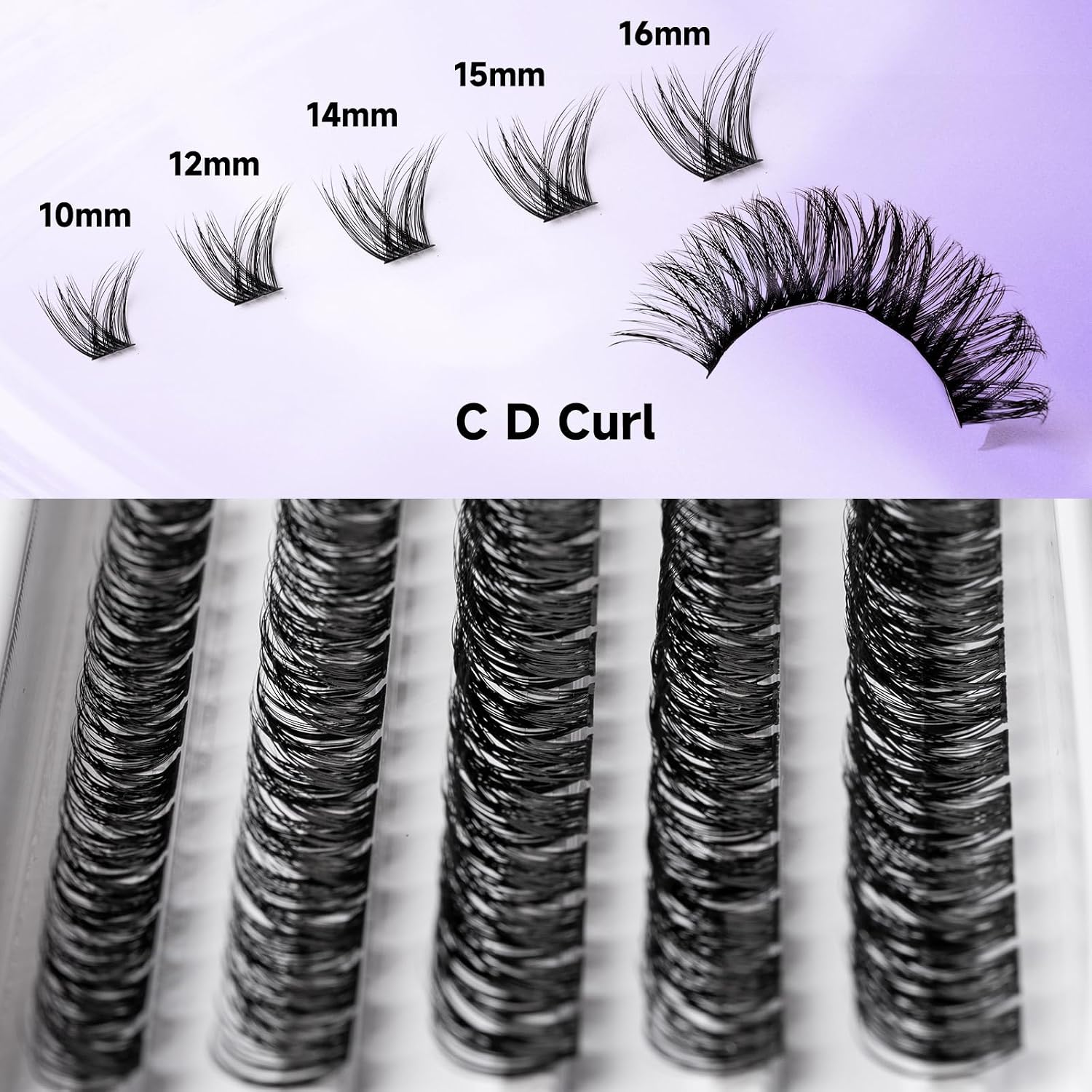 Detalle 2 de OP01 Individual Cluster Lashes 120 pcs, Mix 10–16mm 🪄