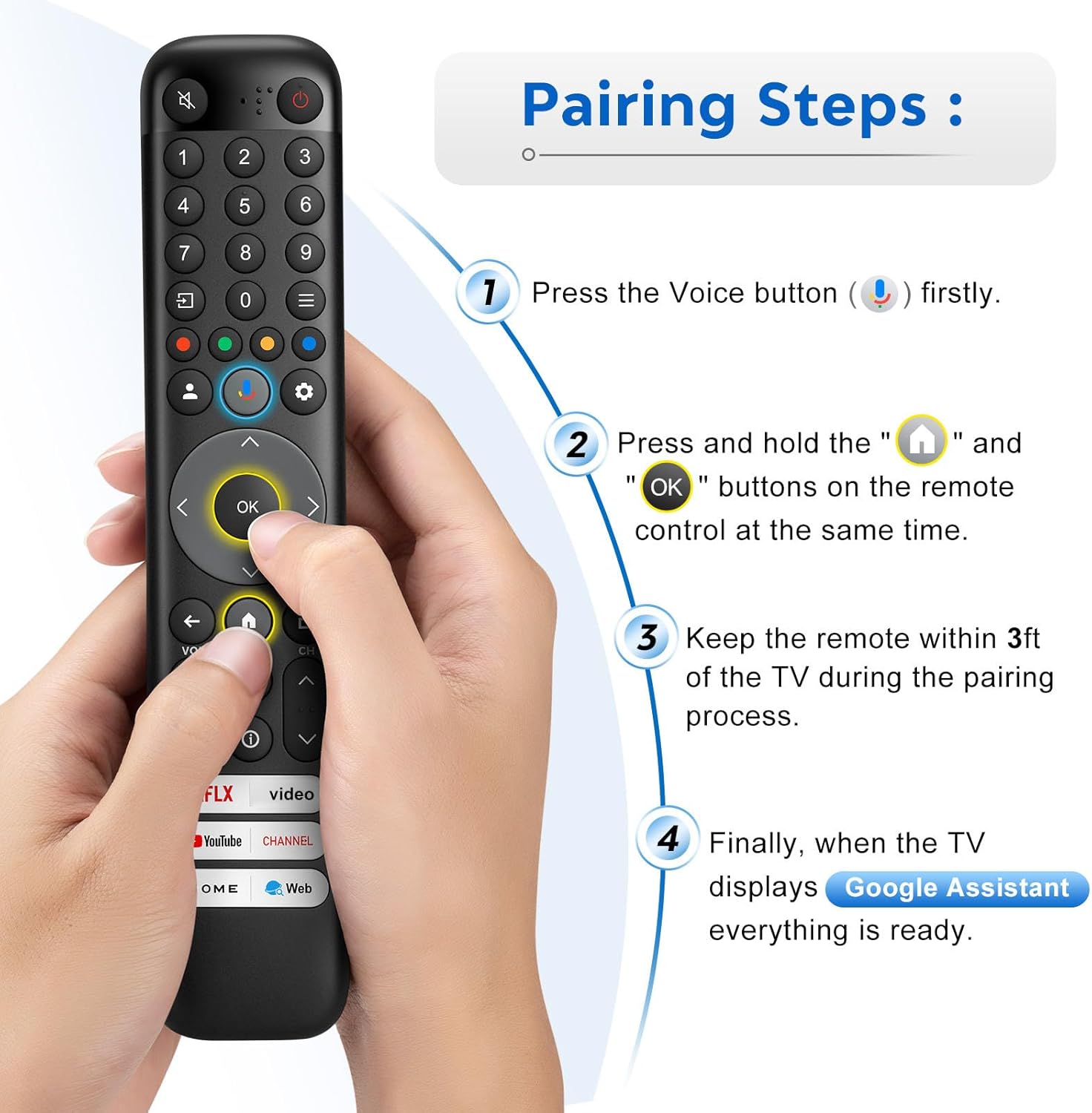 Thumbnail 1 de Vocie Voice Remote Control Replacement for TCL Google/Android Smart TVs (RC833)
