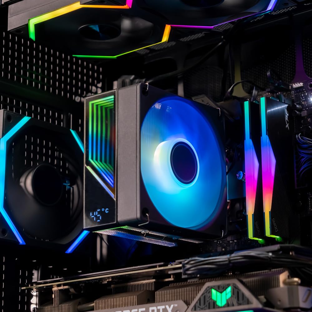 Thumbnail 2 de Jungle Leopard KF420E CPU Cooler with LCD Temperature Display and ARGB Fan