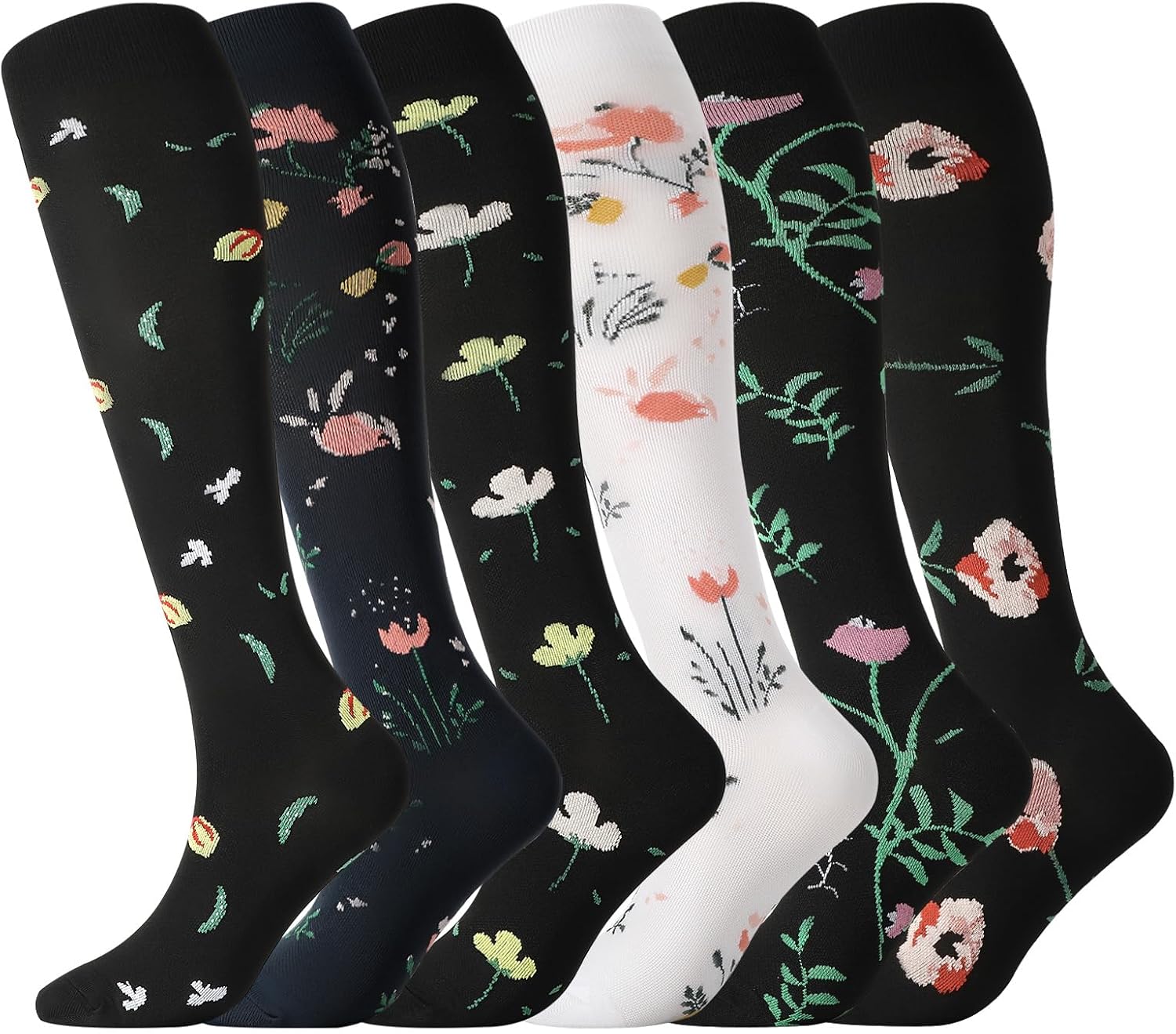 Detalle de Zuimei 6 Pairs Compression Socks for Women & Men – 20-30 mmHg Support for Circulation and All-Day Comfort