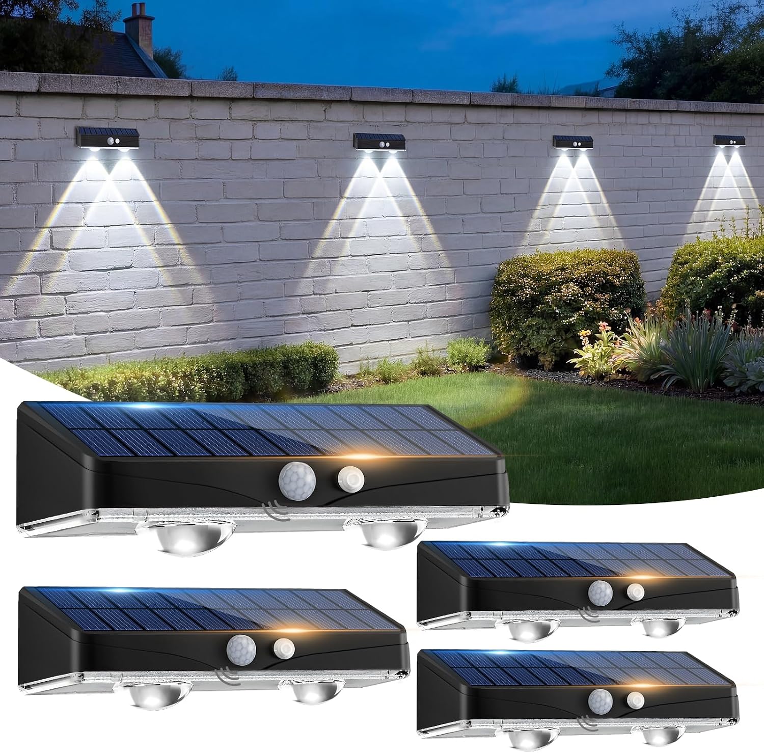Detalle de Kolpop Solar Fence Lights Outdoor Garden