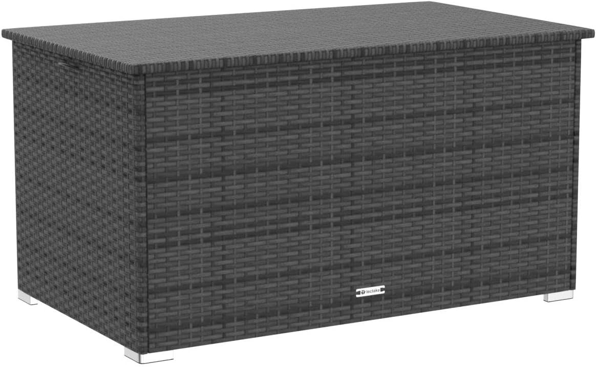 Thumbnail 3 de tectake Aluminium-Polyrattan Aufbewahrungsbox 750L – wetterfest, rostfrei, mit Deckel und Gasdruckfedern