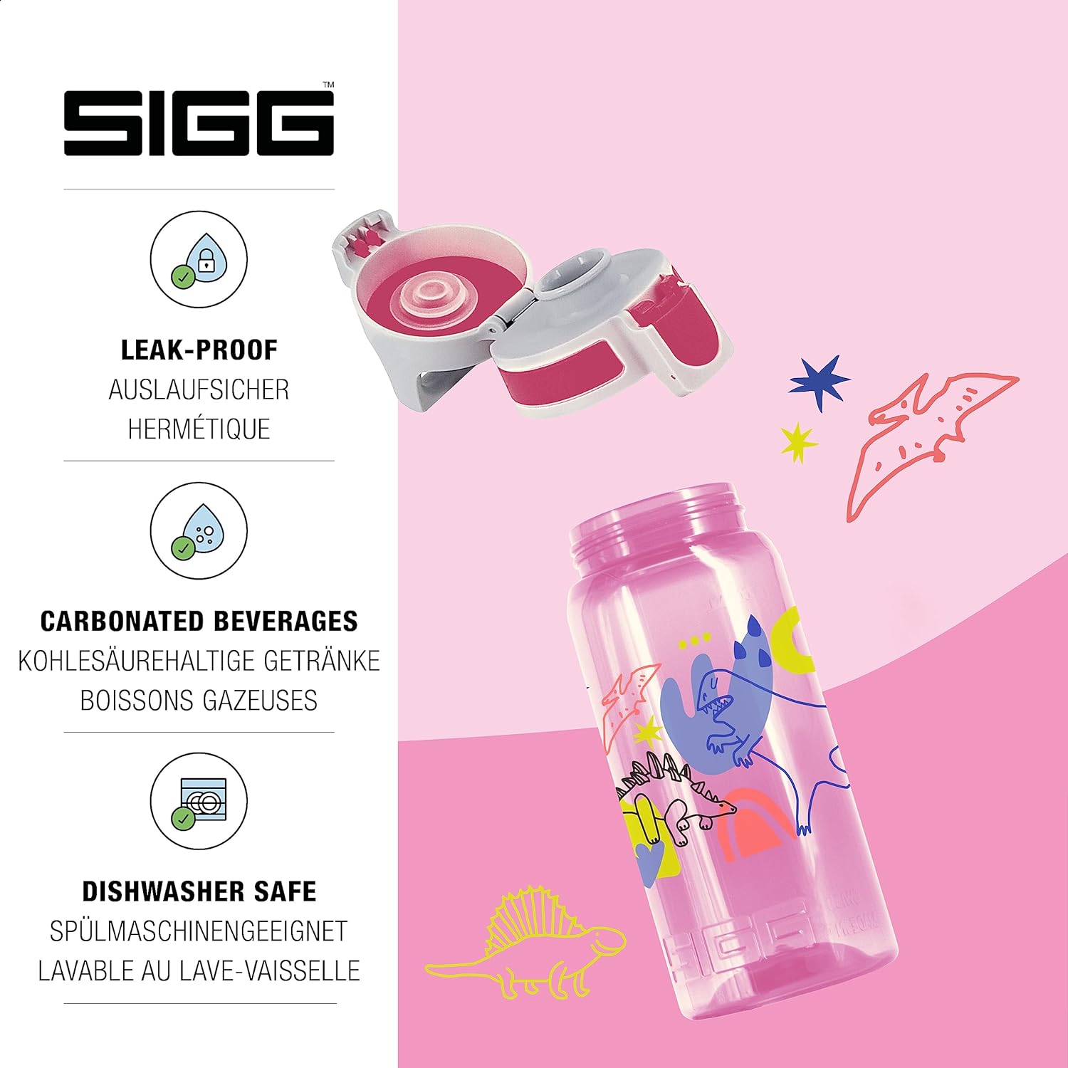 Thumbnail 2 de SIGG VIVA ONE Club Horse Kinder Trinkflasche 0,5 l – auslaufsicher mit ONE-Top für die Einhand-Nutzung