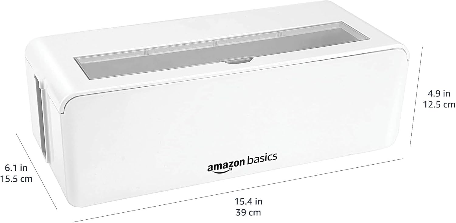 Thumbnail 5 de Amazon Basics Cable Tidy Box (Large, White) for Hiding and Organising Cables