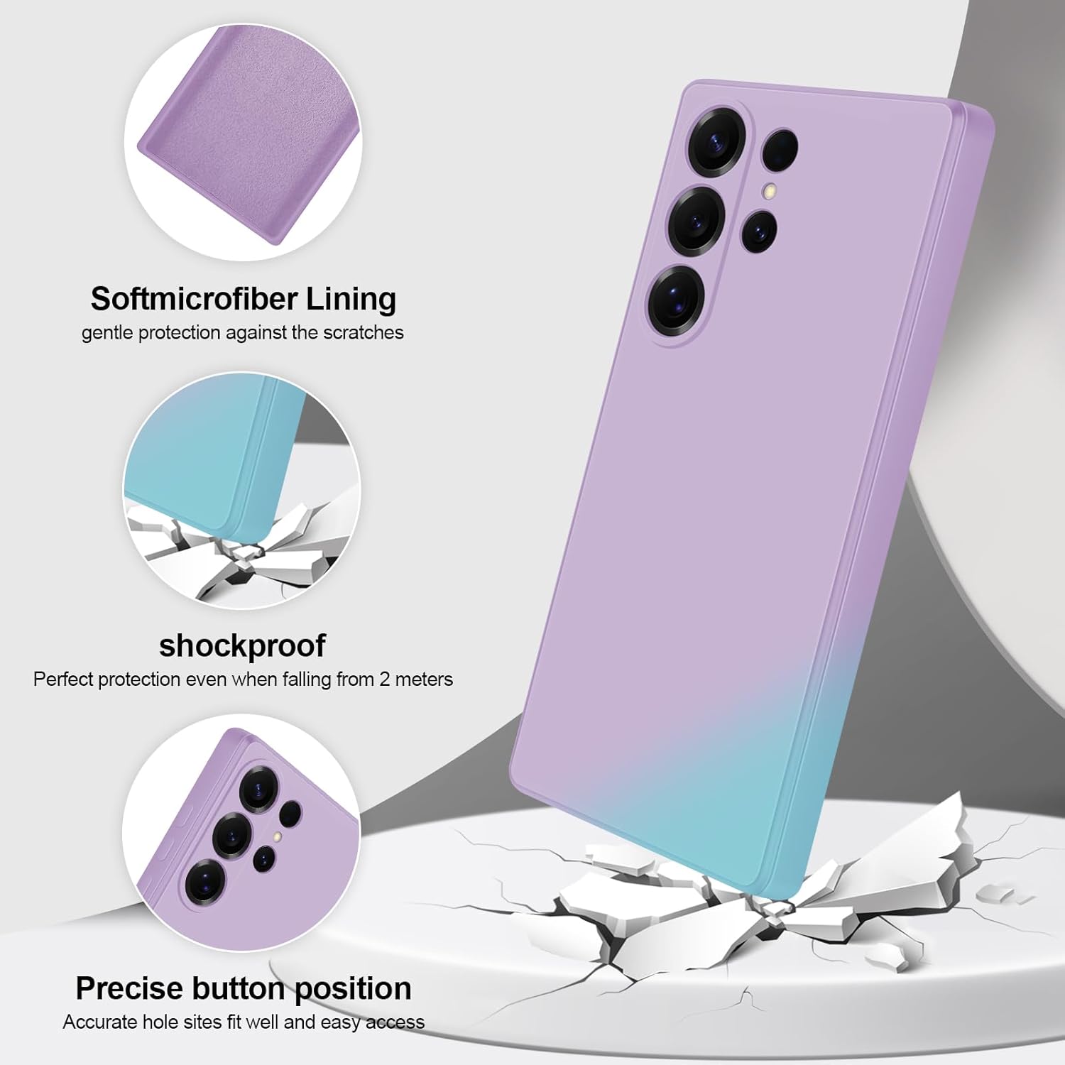 Thumbnail 1 de GiiYoon Hülle für Samsung Galaxy S25 Ultra – Hochwertiges Liquid Silicone Case in Lila