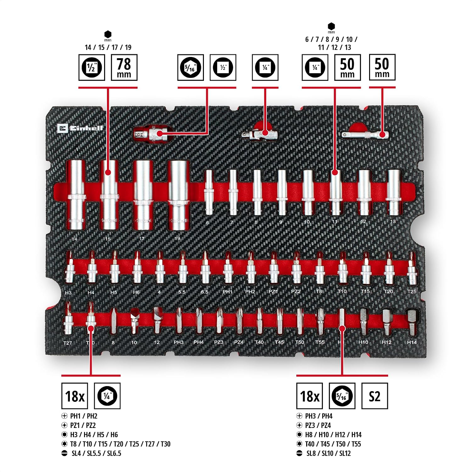 Thumbnail 1 de Original Einhell E-Case coffret à outils 92 pièces pour atelier