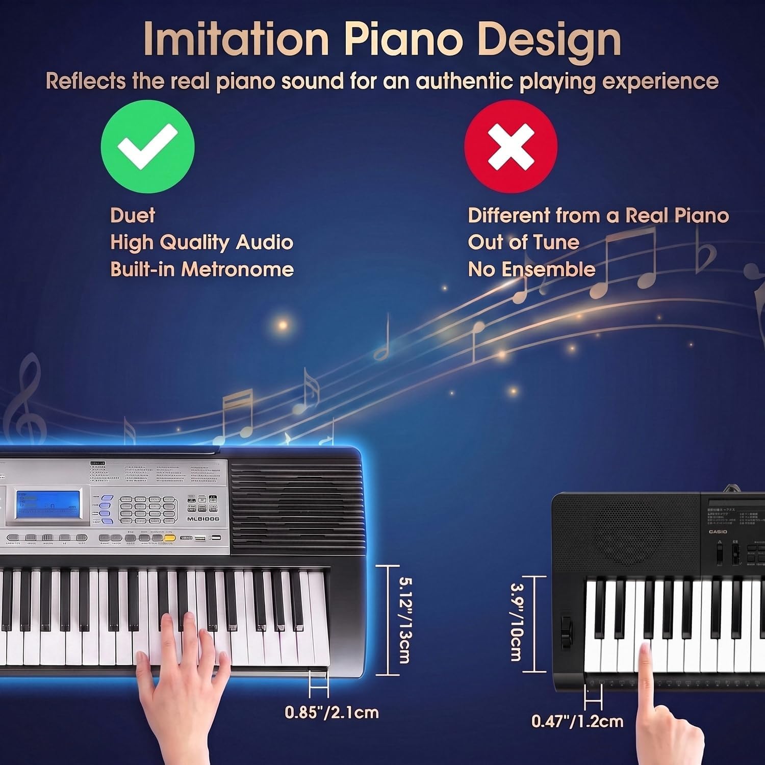 Thumbnail 3 de MAMIZO 789091916581 61-Key Digital Keyboard with Stand, Stool & Teaching Modes