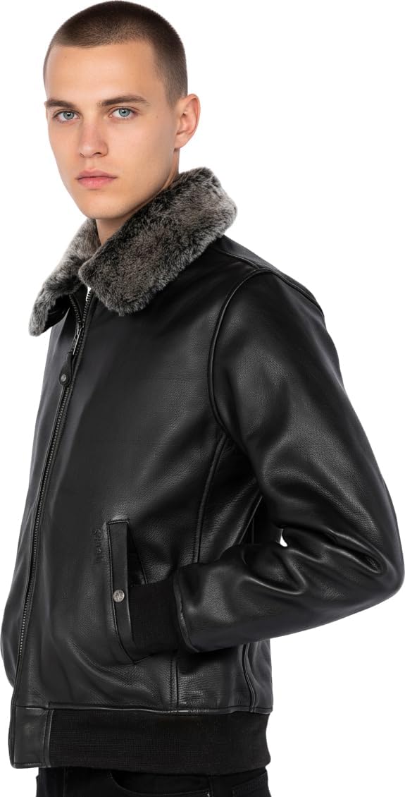 Detalle de Schott NYC Lc930d Blouson Homme en cuir noir - taille XL