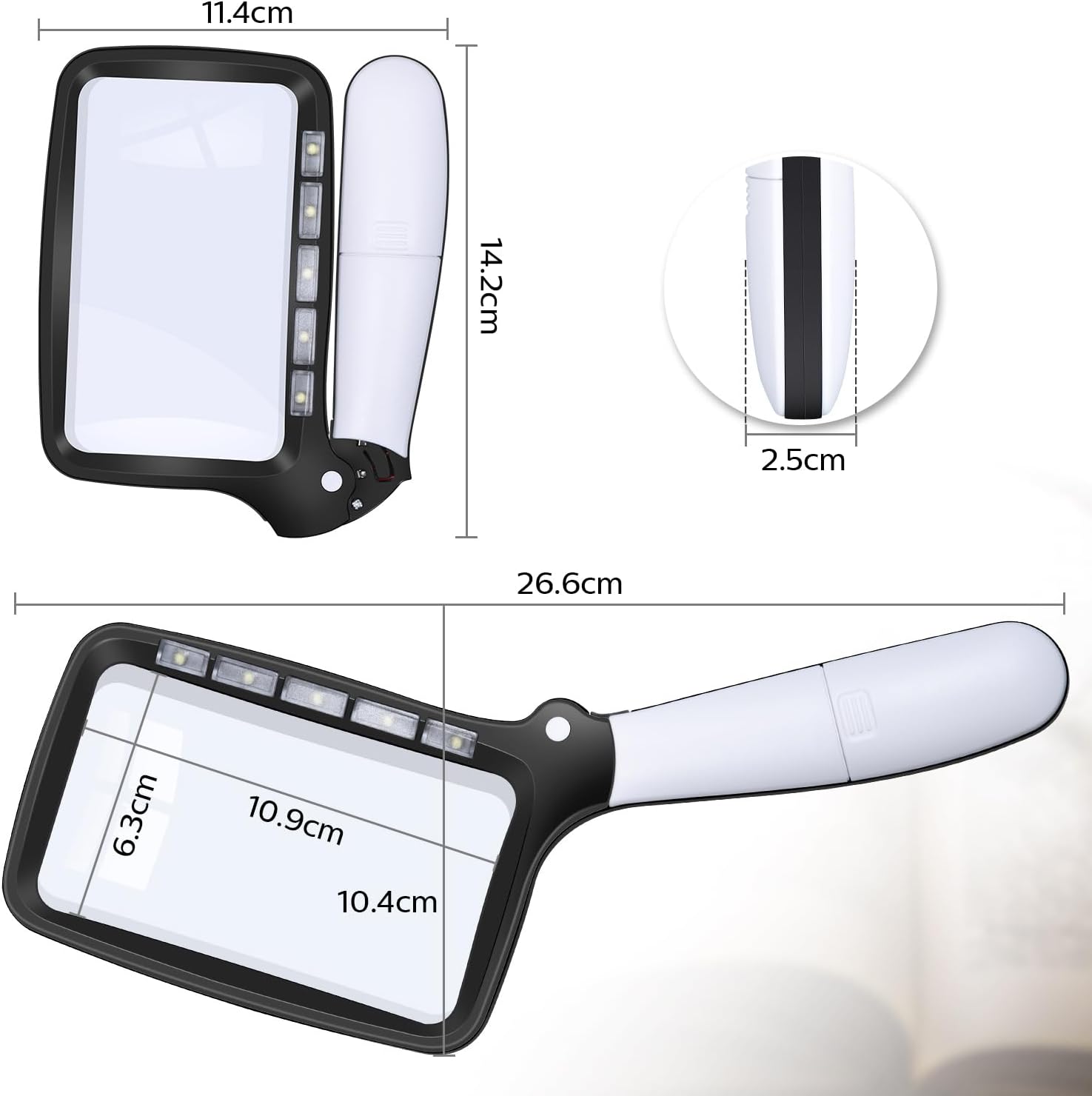 Thumbnail 1 de Kaome Rectangular Magnifying Glass 2X for Reading 📖