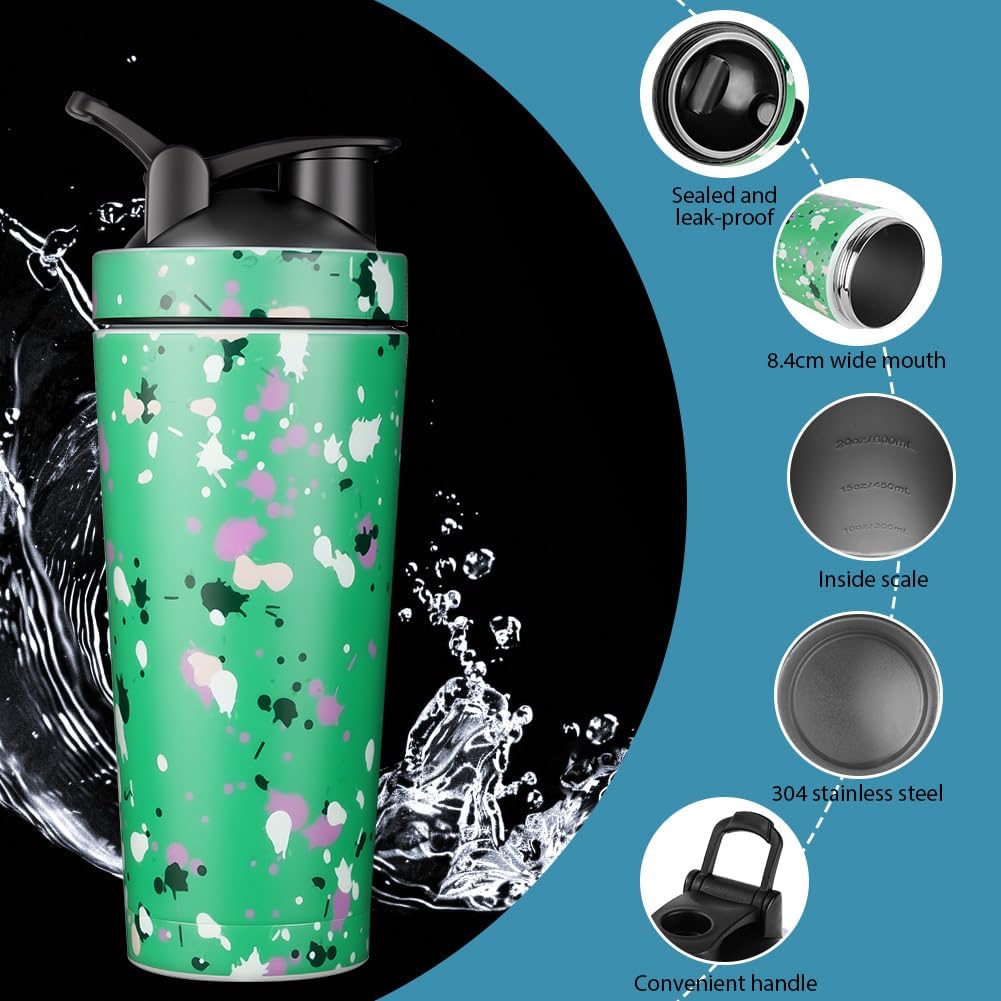 Thumbnail 1 de AOOWU Shaker à protéines 750ml en acier inoxydable avec boule mélangeuse