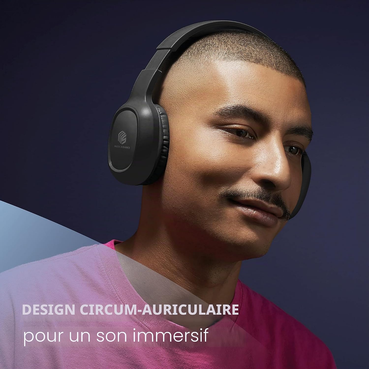 Detalle de Music Sound Casque Bluetooth Basic — confort et autonomie pour écouter en déplacement