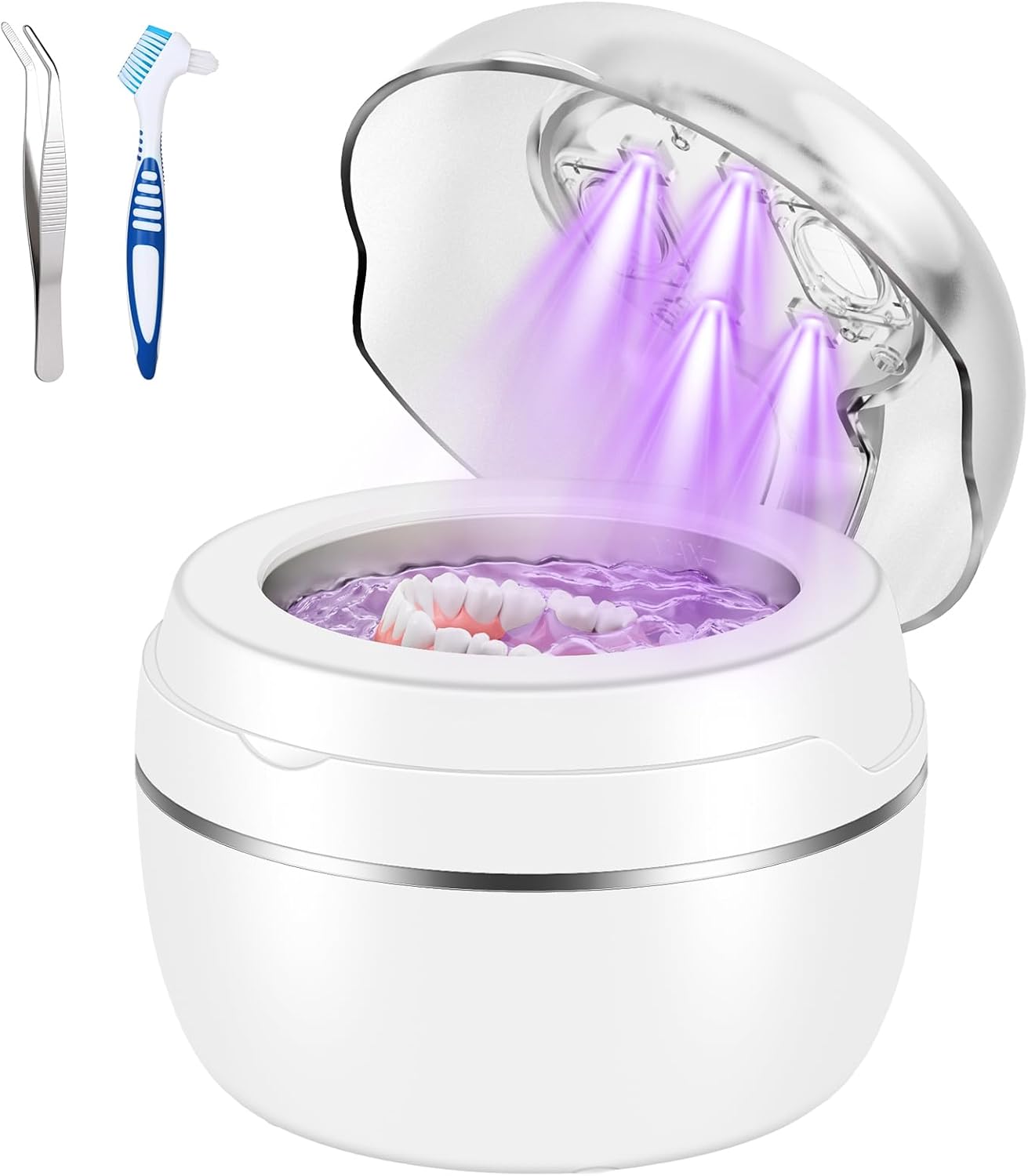Detalle de LVYOUIF Pulitore Ultrasuoni 50000Hz con UV e 4 Modalità – pulizia profonda per protesi, gioielli e accessori, 250 ml