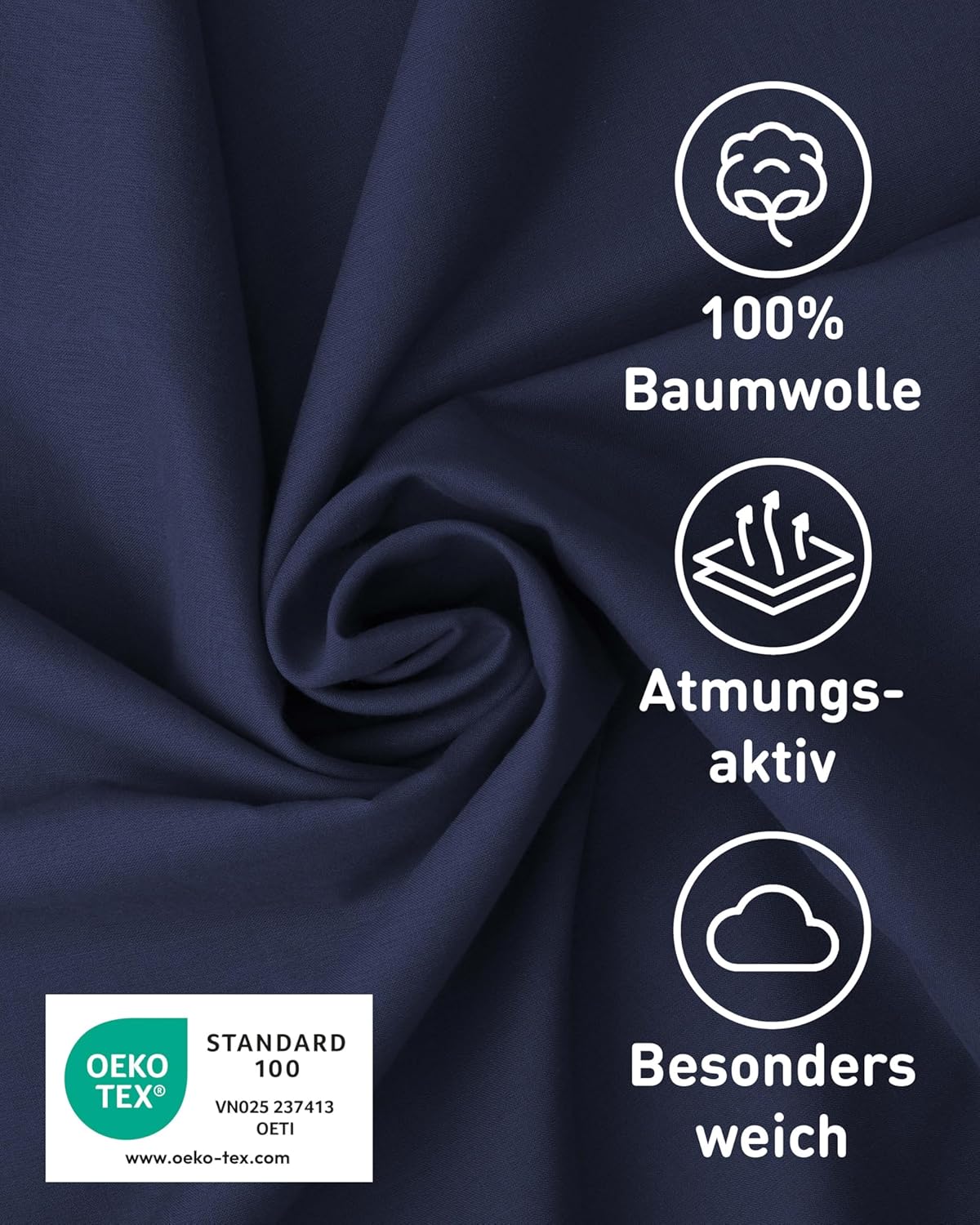 Detalle 2 de Fit-Flip Hüttenschlafsack Inlett aus Baumwolle – ultraleicht & kompakt